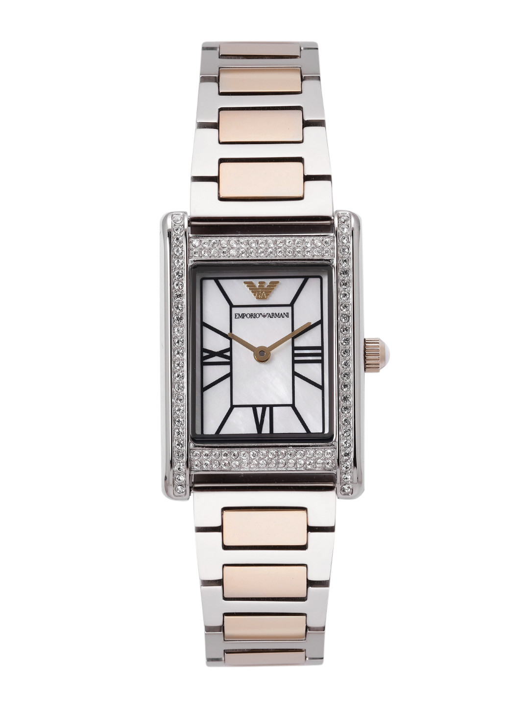 Emporio Armani Women Two Tone Mother of Pearl Analogue Watch AR11642I