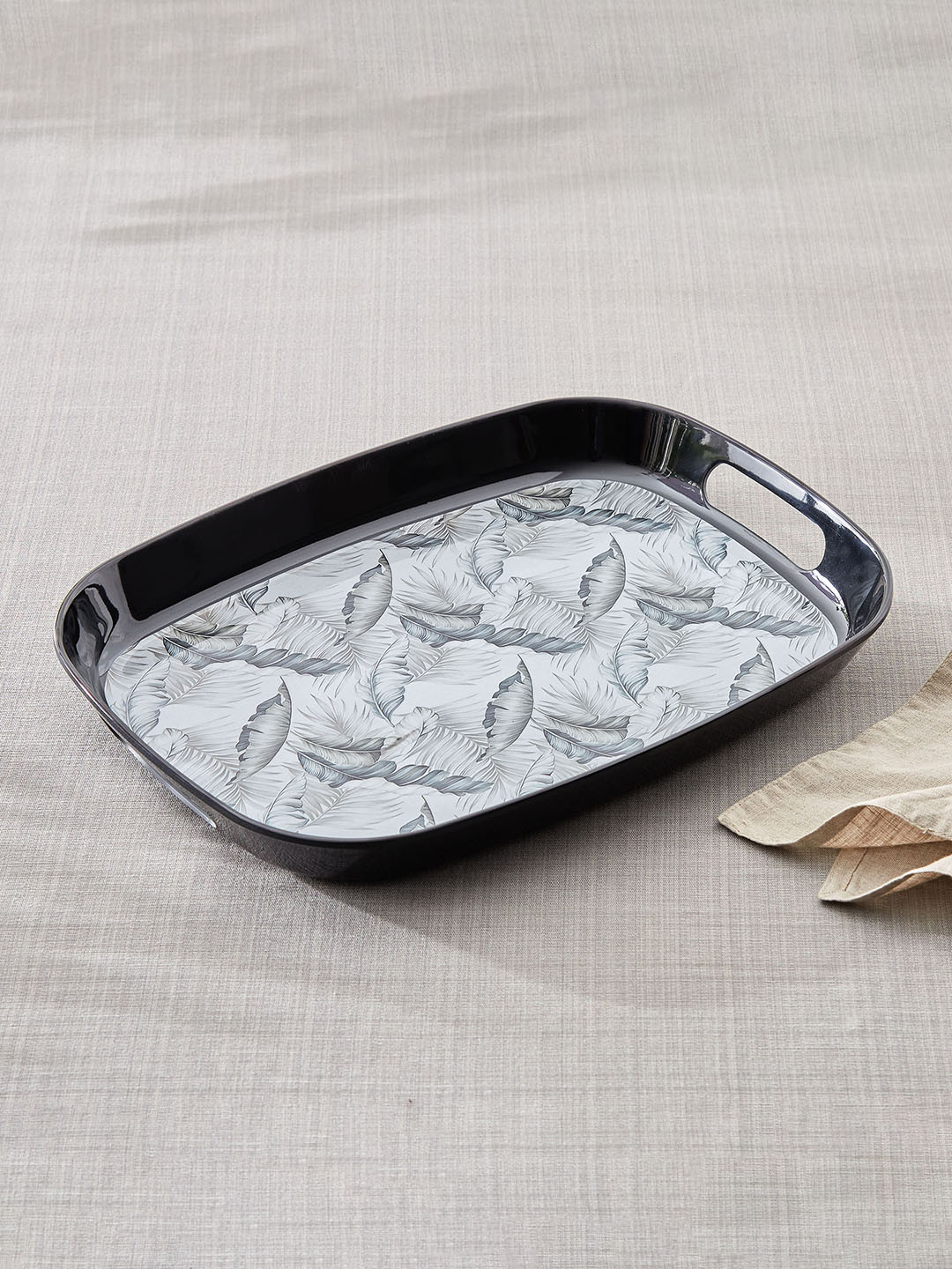 Home Centre Black 2020 Melamine 1 Pieces Easy to Clean Serving Tray