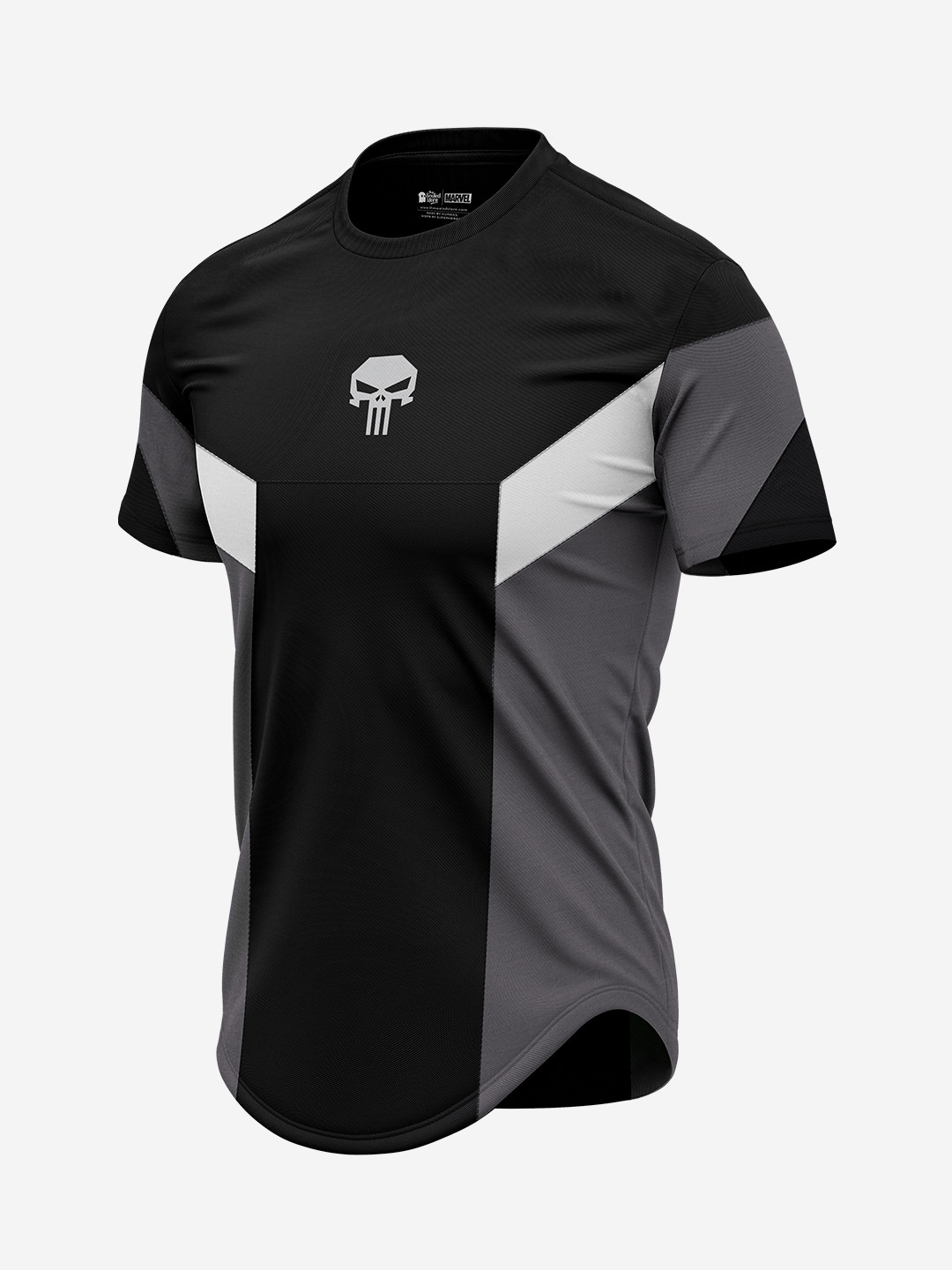The Souled Store Men Punisher Colourblocked Pure Cotton T-shirt