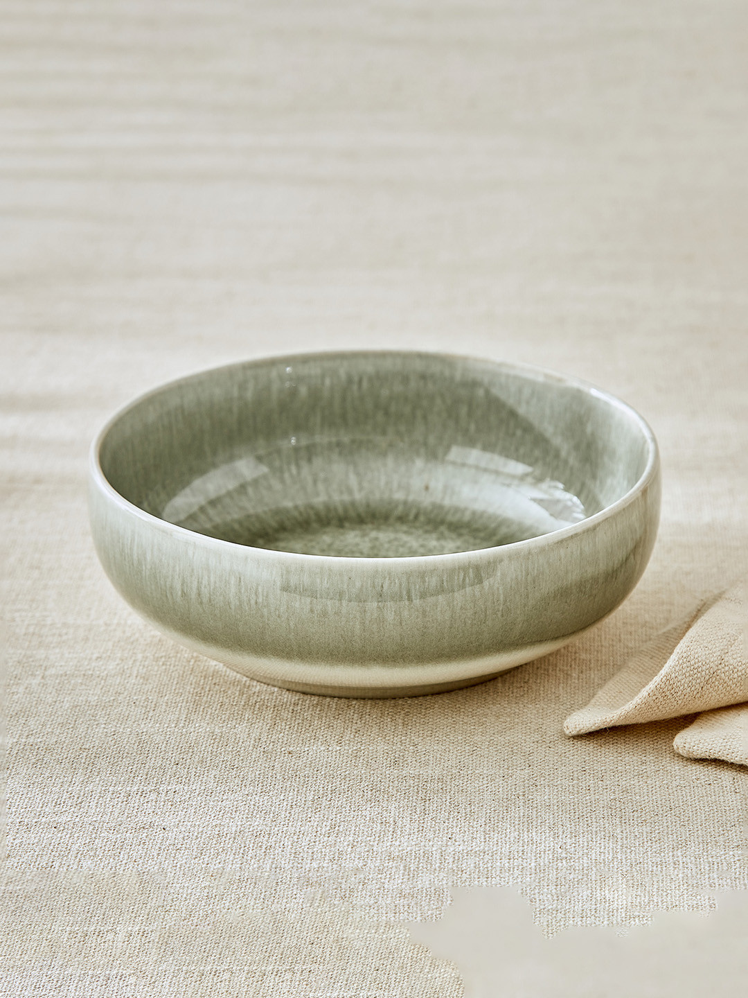 Home Centre Green 2020 1 Pieces Stoneware Dishwasher and Microwave Safe Serving Bowl