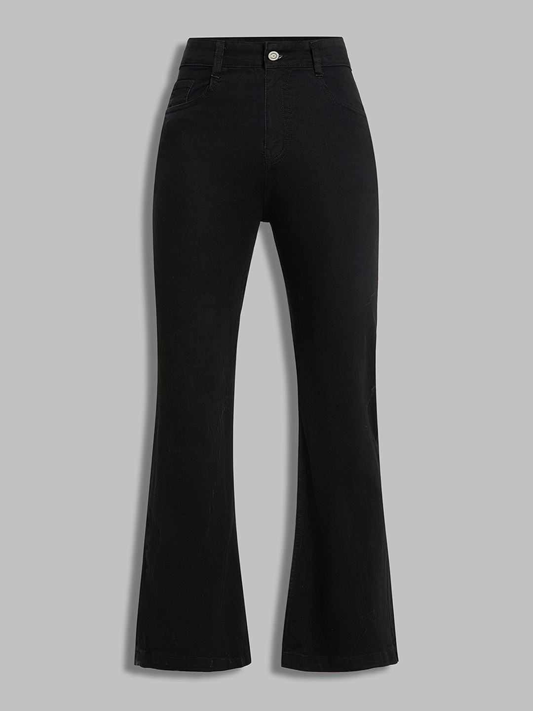 Miss Chase Women Wide Leg High-Rise Stretchable Cotton Jeans