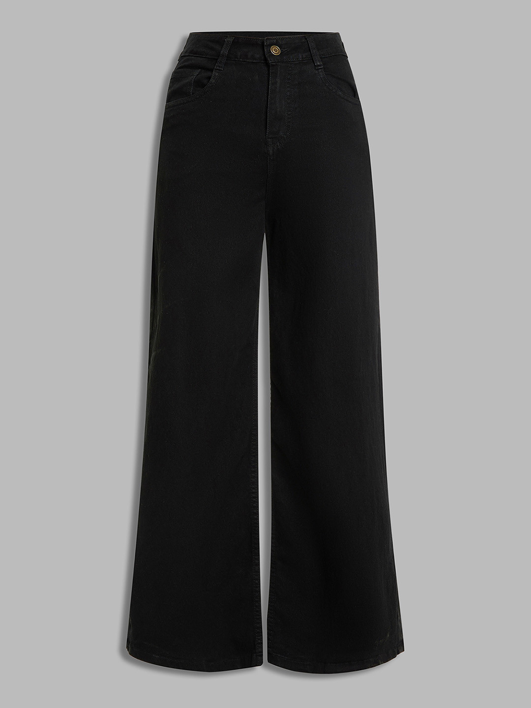 Miss Chase Women Cotton Wide Leg High-Rise Jeans