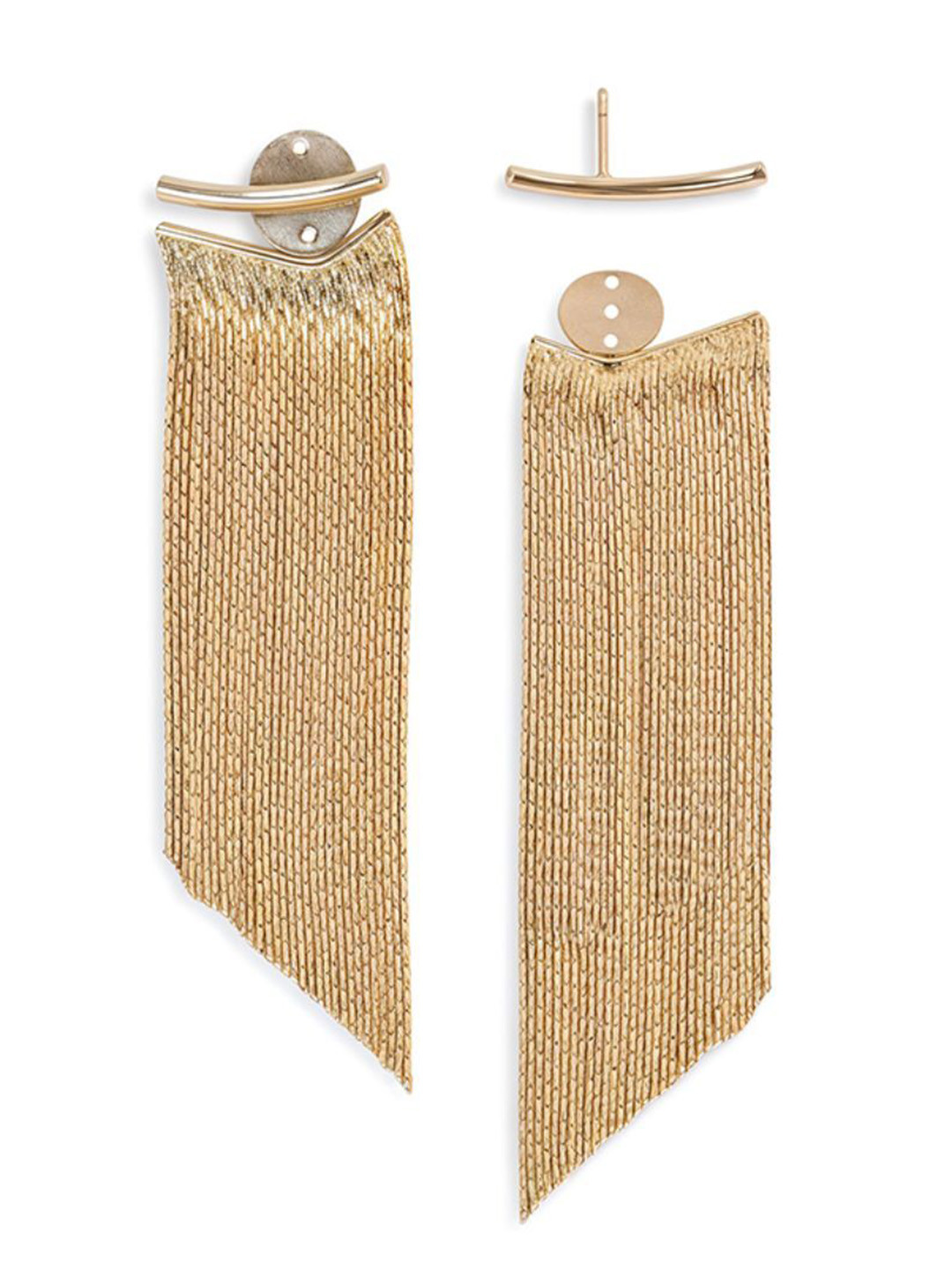 Amalfa 18K Gold Plated Long Tassel Dangle Earrings