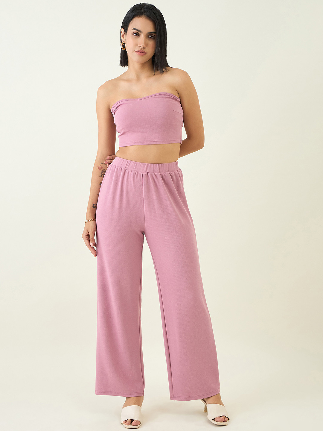 aayu Off-Shoulder Neck Sleeveless Top With Trouser
