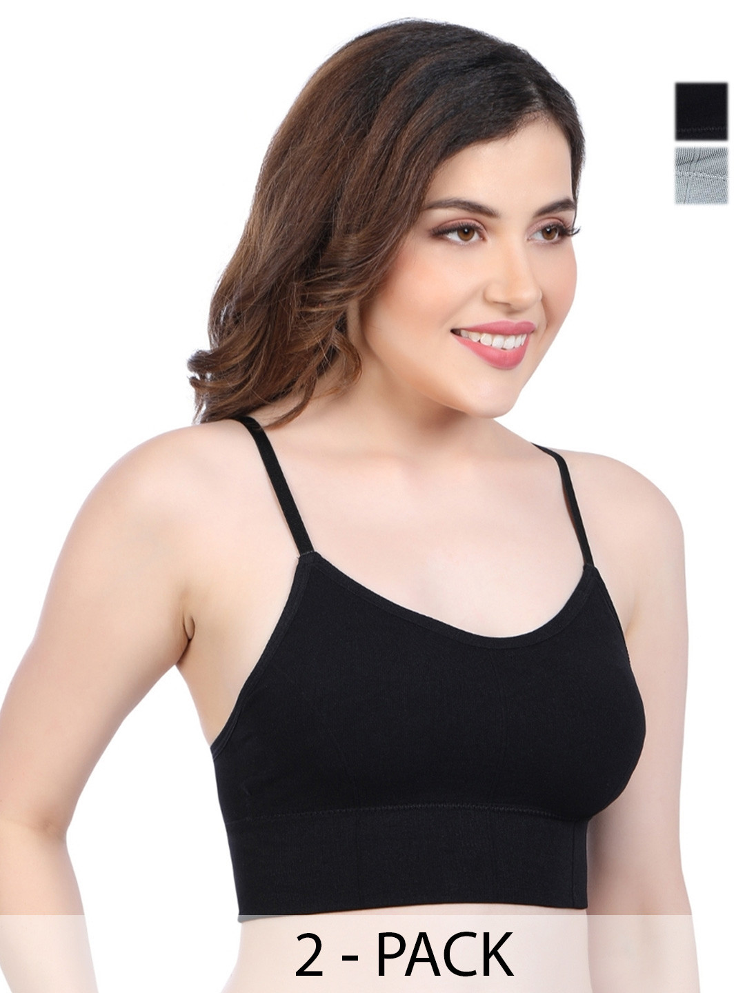 SHOPPY VILLA Pack of 2 Full Coverage Lightly Padded Non Wired Sports Bra With All Day Comfort