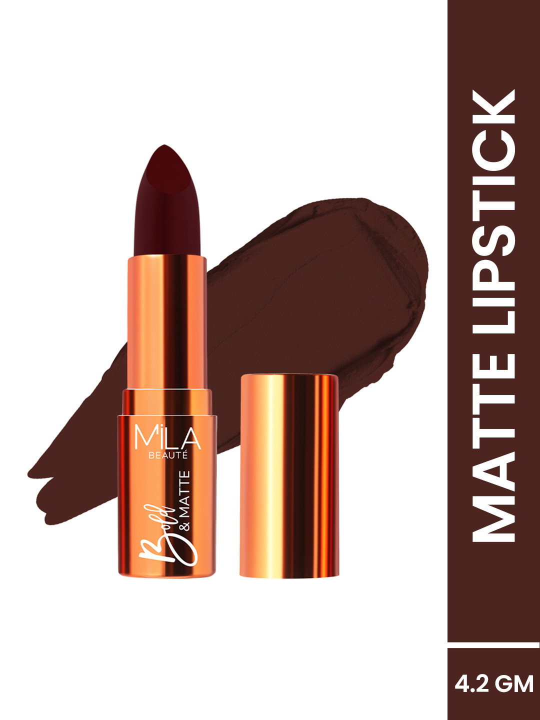 MILA BEAUTE Bold & Matte Lipstick With Jojoba Oil - 4.2 g - Truffle 24