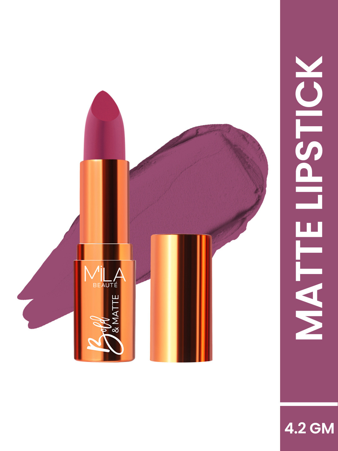 MILA BEAUTE Bold & Matte Bullet Lipstick With Jojoba Oil - 4.2 g - Moodiest - 19