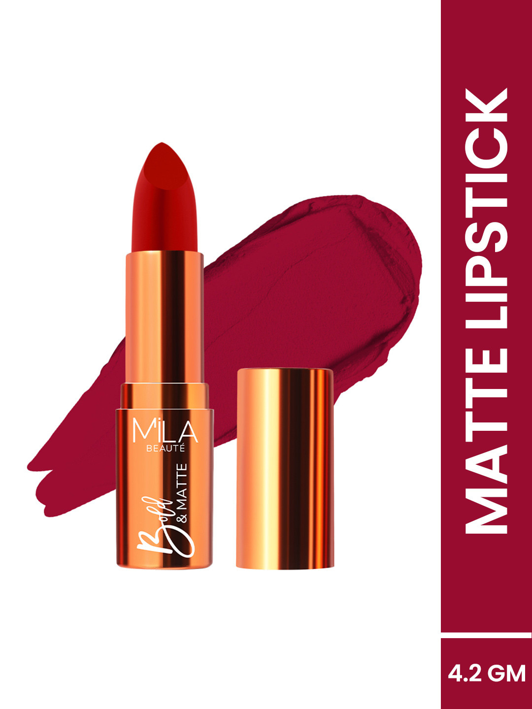 MILA BEAUTE Bold & Matte Bullet Lipstick With Jojoba Oil - 4.2 g - Flaming Kiss - 14