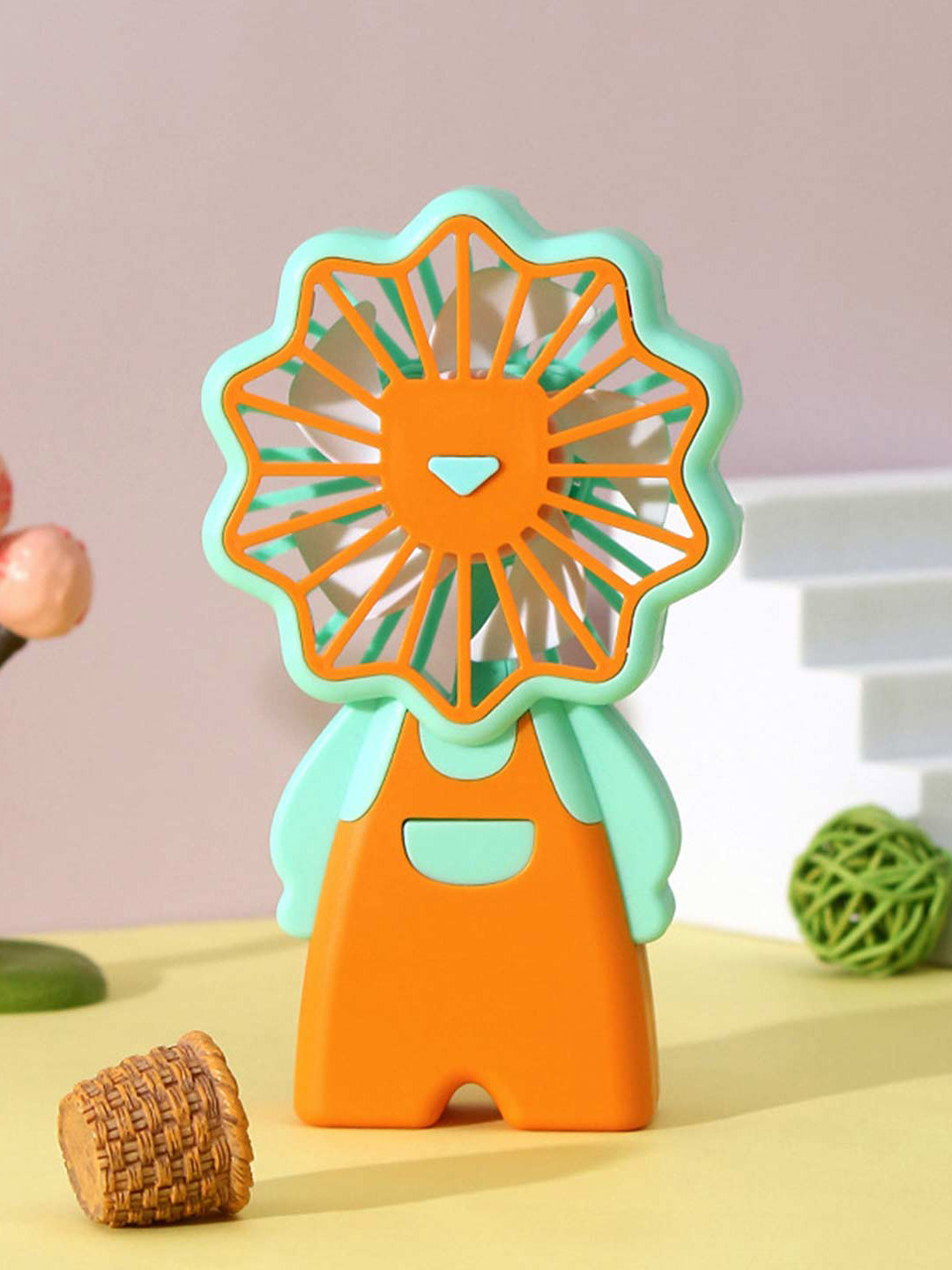 Spiaty Flower Shape Rechargeable Handheld & Desktop Mini USB Fan