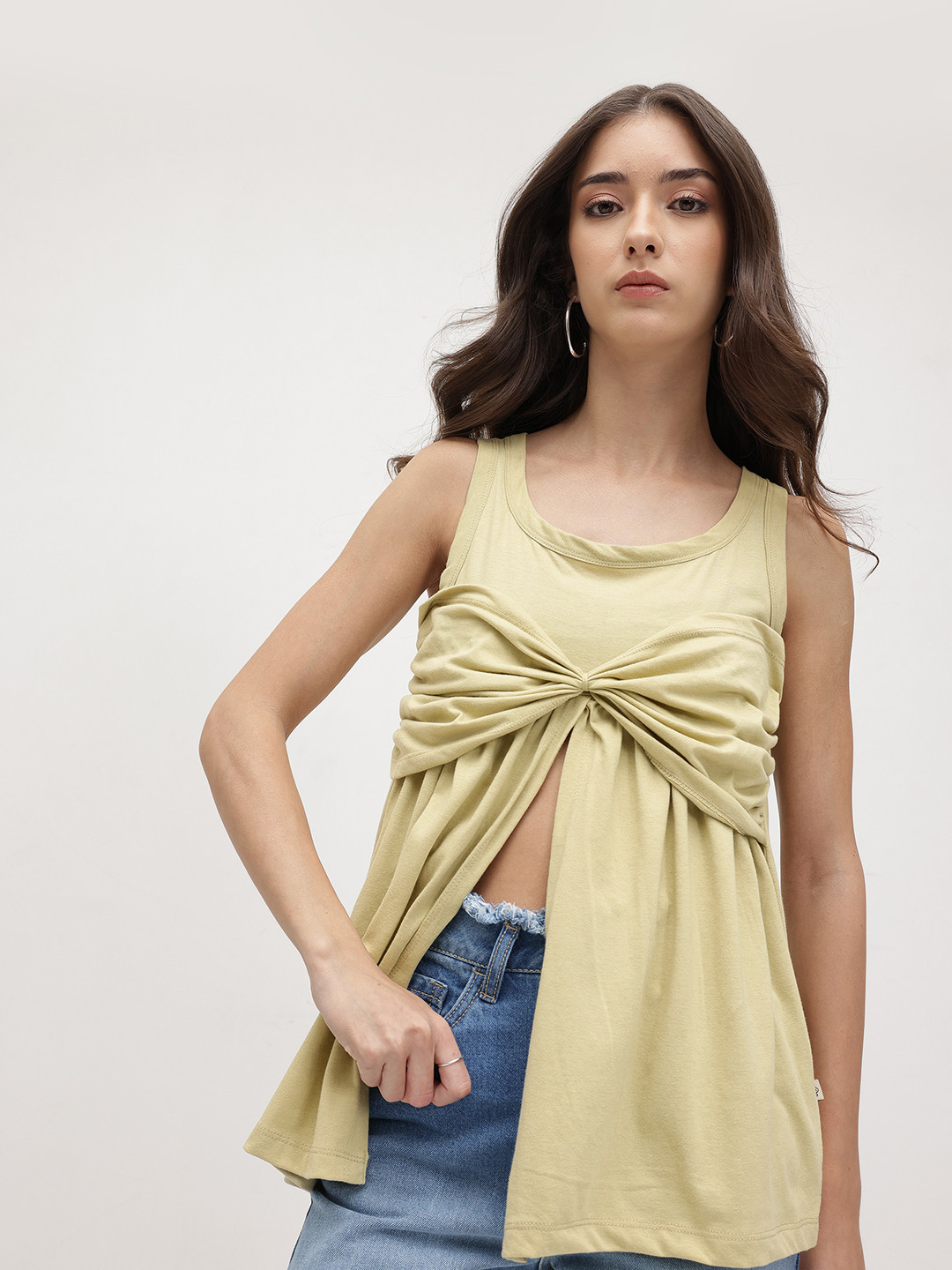 The Roadster Life Co. Scoop Neck Bow Front Top