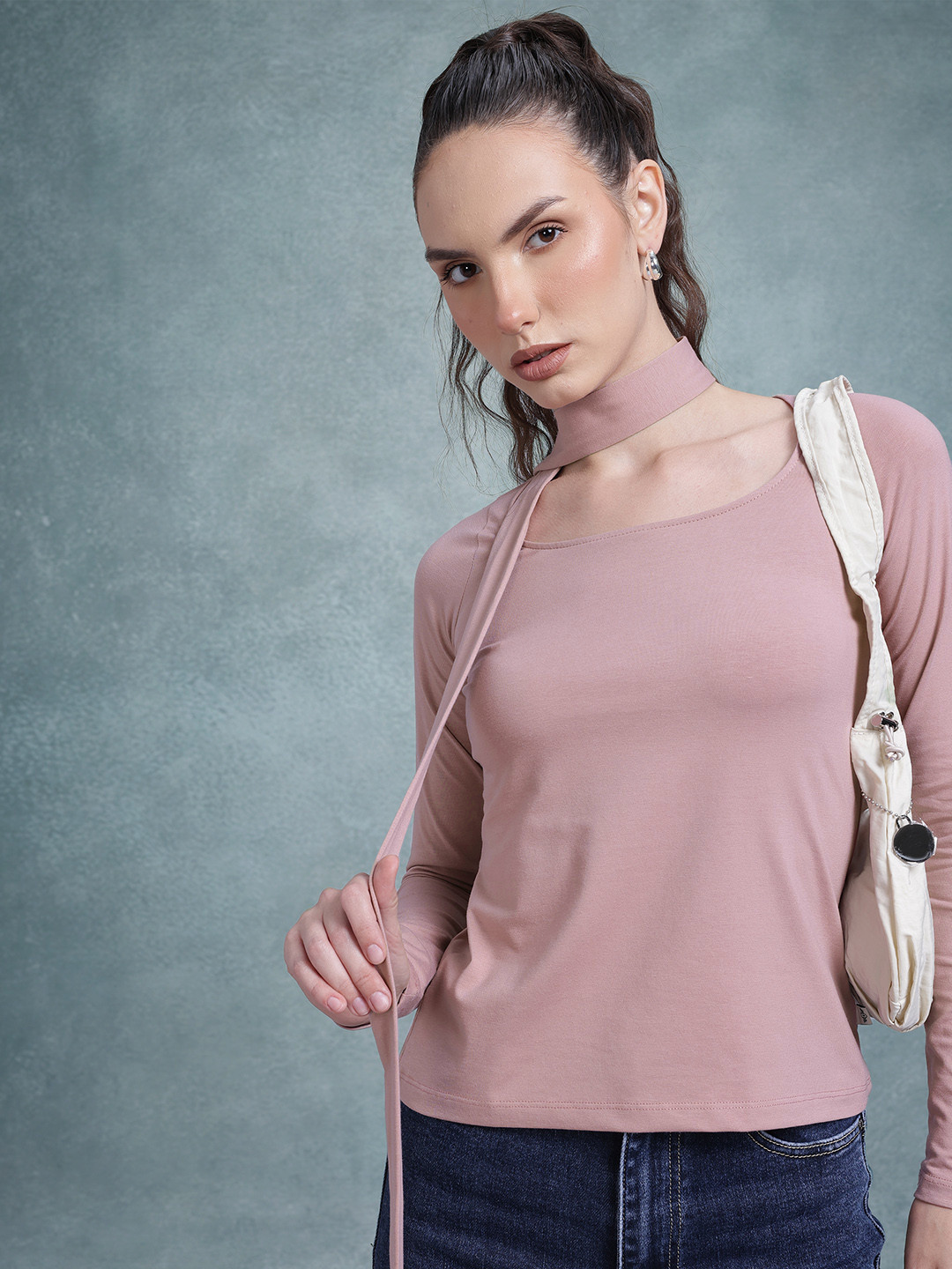 The Roadster Life Co. Scarf Neck Fitted Top