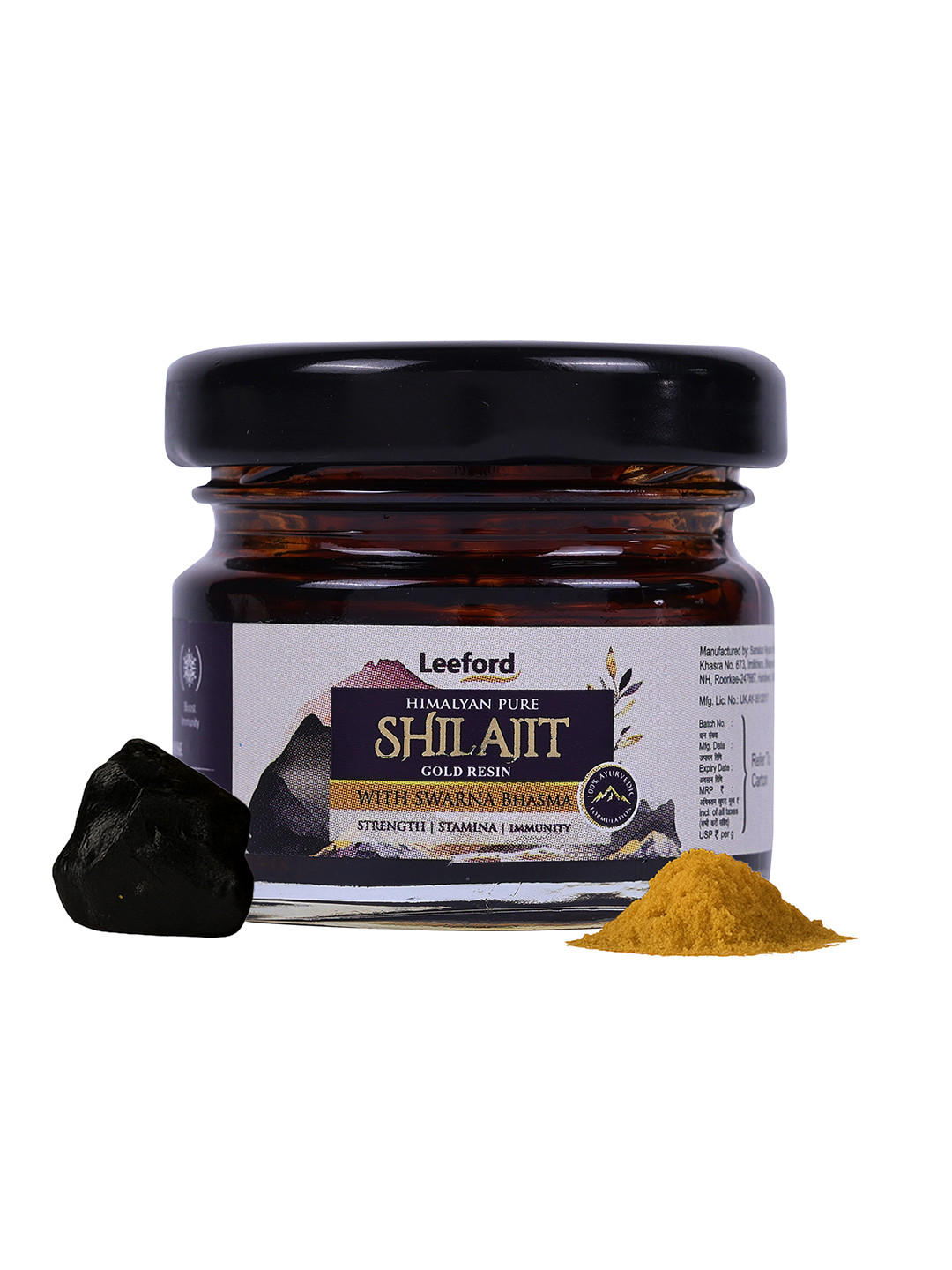Leeford Himalyan Pure Shilajit Gold Resin With Swarna Bhasma - 20 g