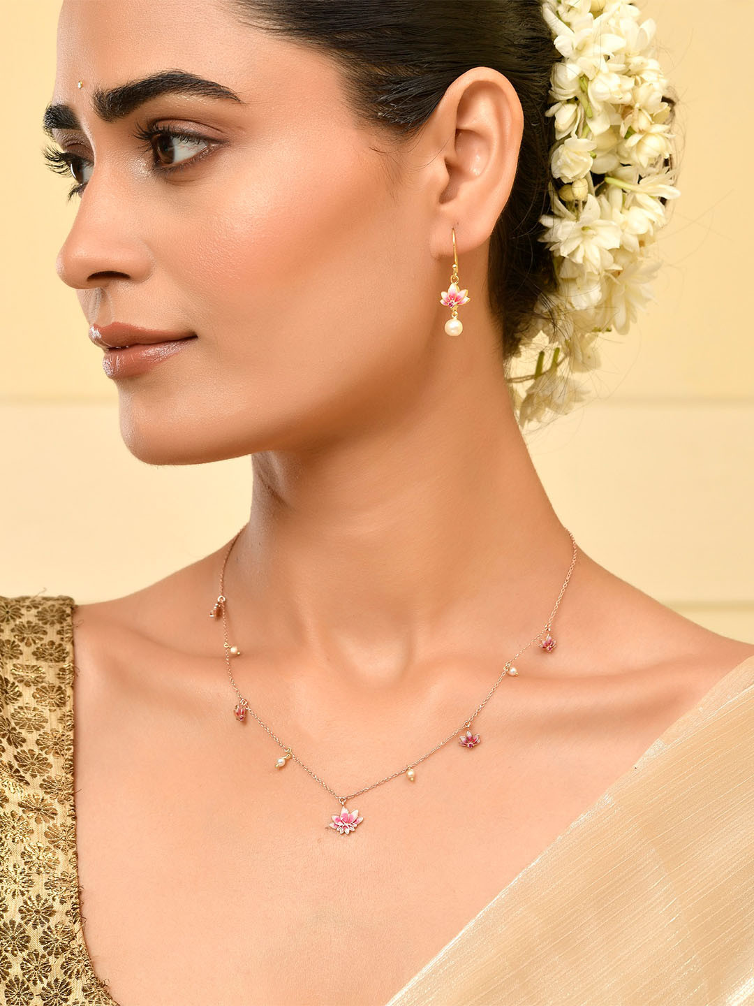 ROOVI 925 Sterling Silver Lotus Dangler Earrings