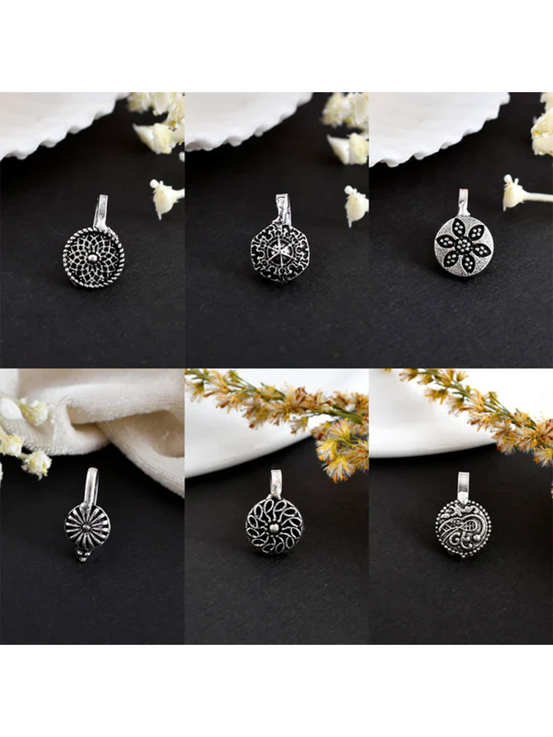 NAMAN ARTS Silver-Plated Stud Nosepin