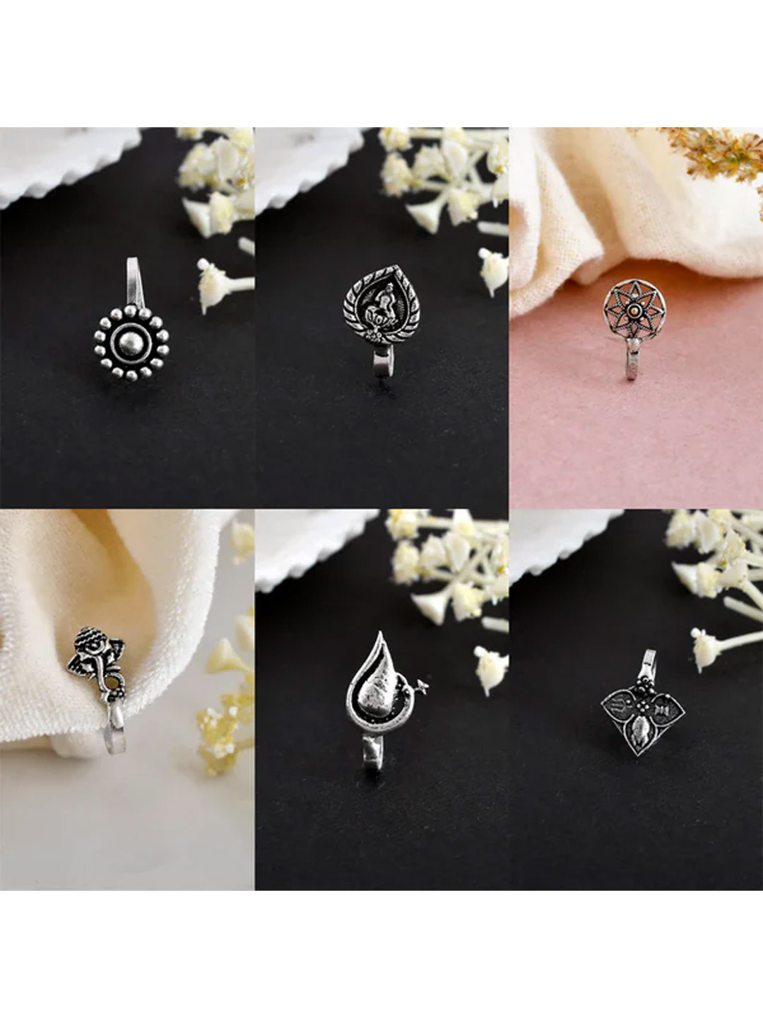 NAMAN ARTS Silver-Plated Stud Nosepin