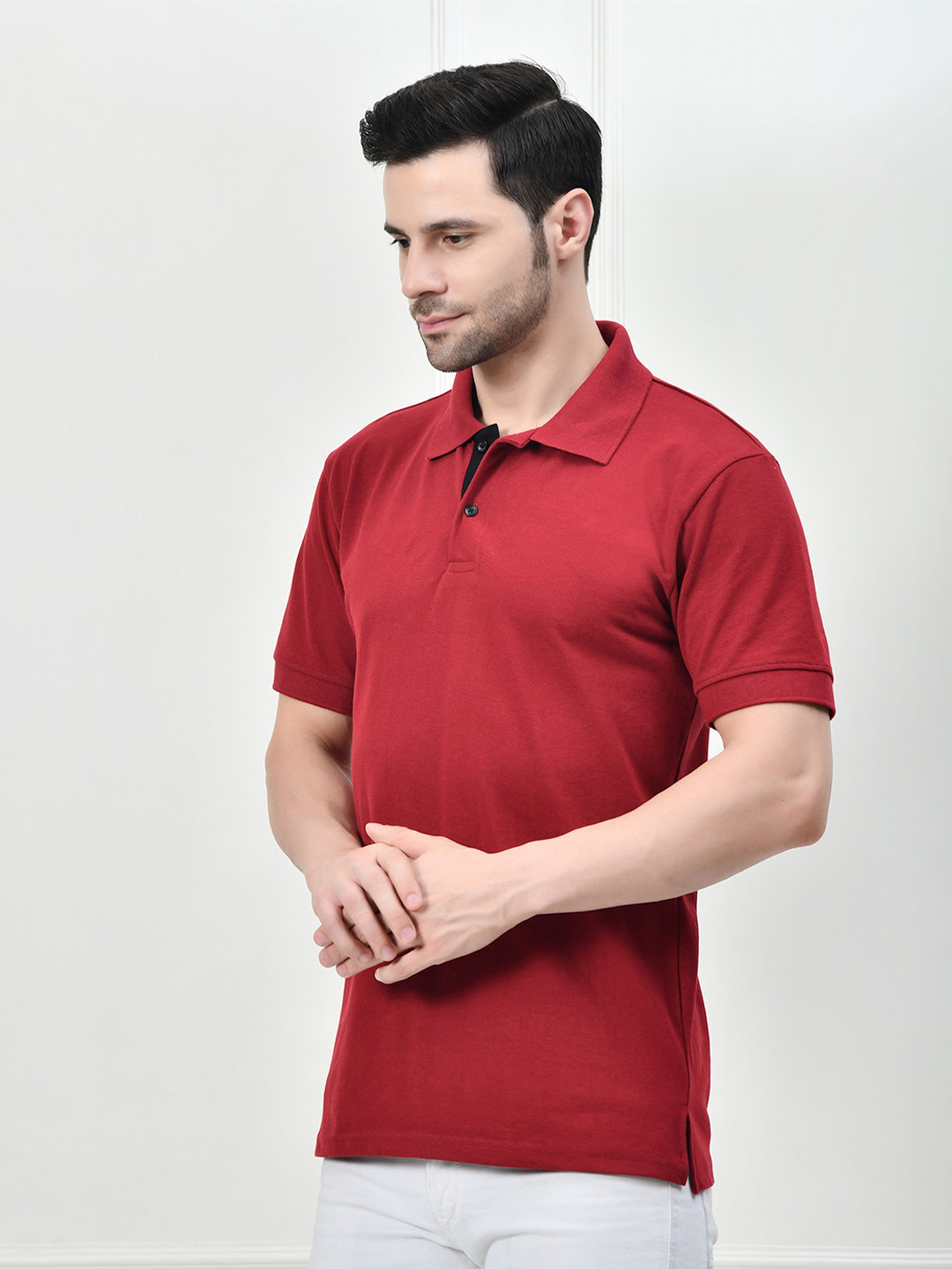 OWL MINK Polo Collar Cotton T-shirt