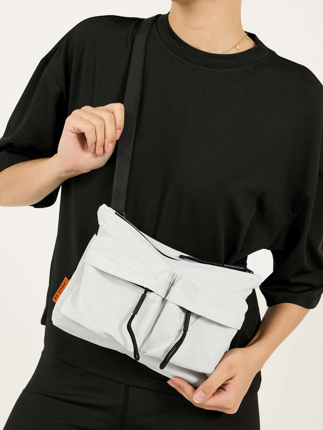 Styli Women Unisex Utility solid multi compartment shoulder bag