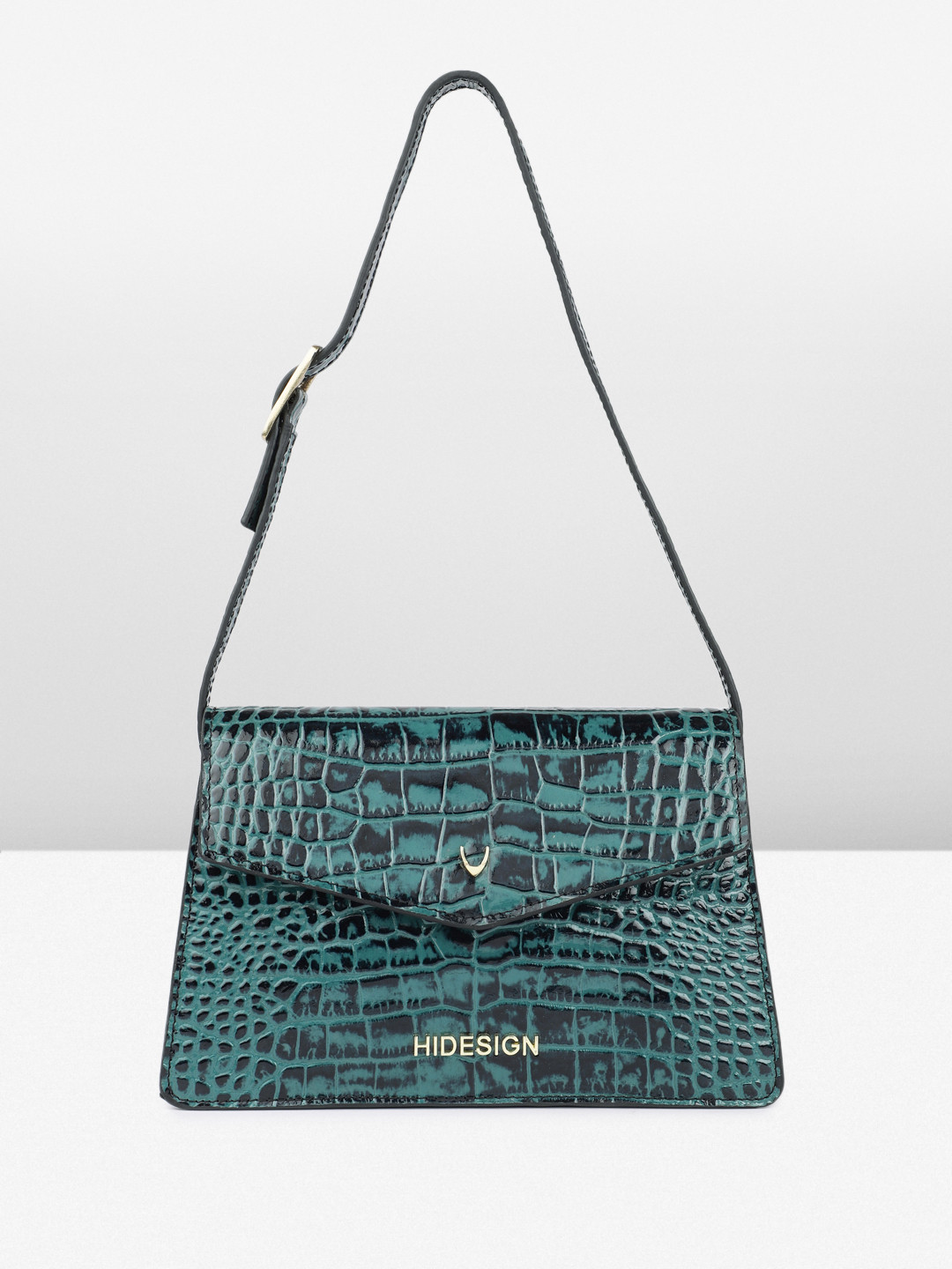 Hidesign SOVERA 02 PATENT CROCO Animal Textured Structured Shoulder Bag