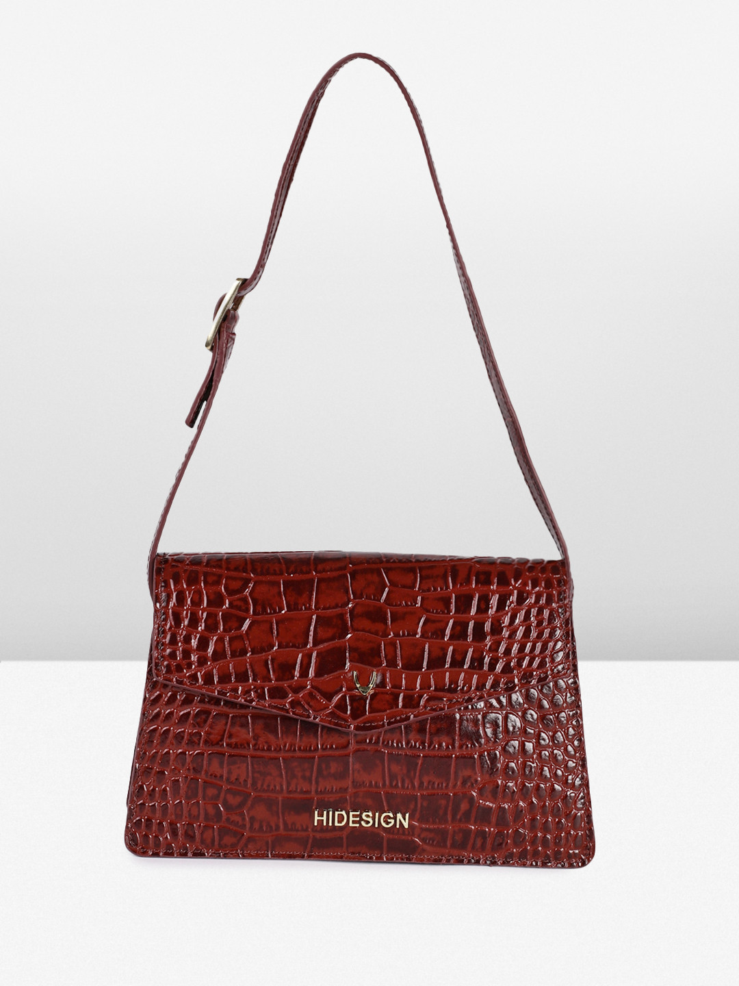 Hidesign Sovera Animal Textured Leather Small Structured Shoulder Bag