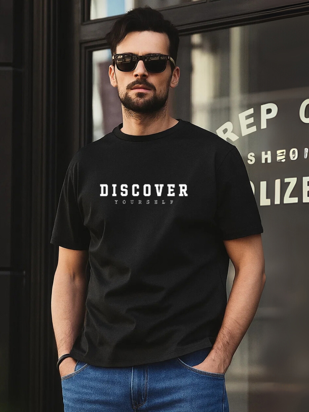 NOBERO Pure Cotton Typography Round Neck Short Sleeves T-shirt