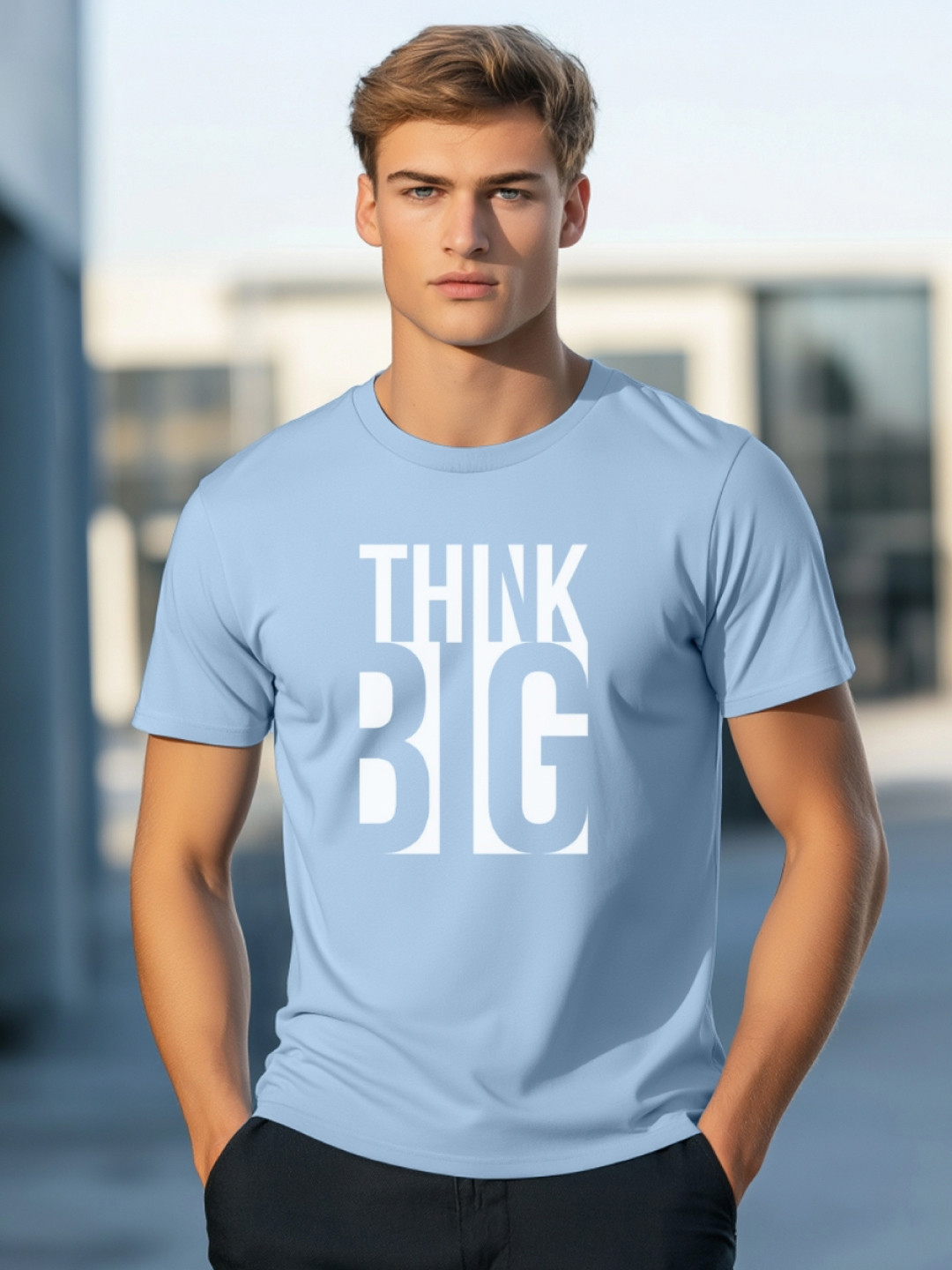 NOBERO Pure Cotton Typography Round Neck Short Sleeves T-shirt