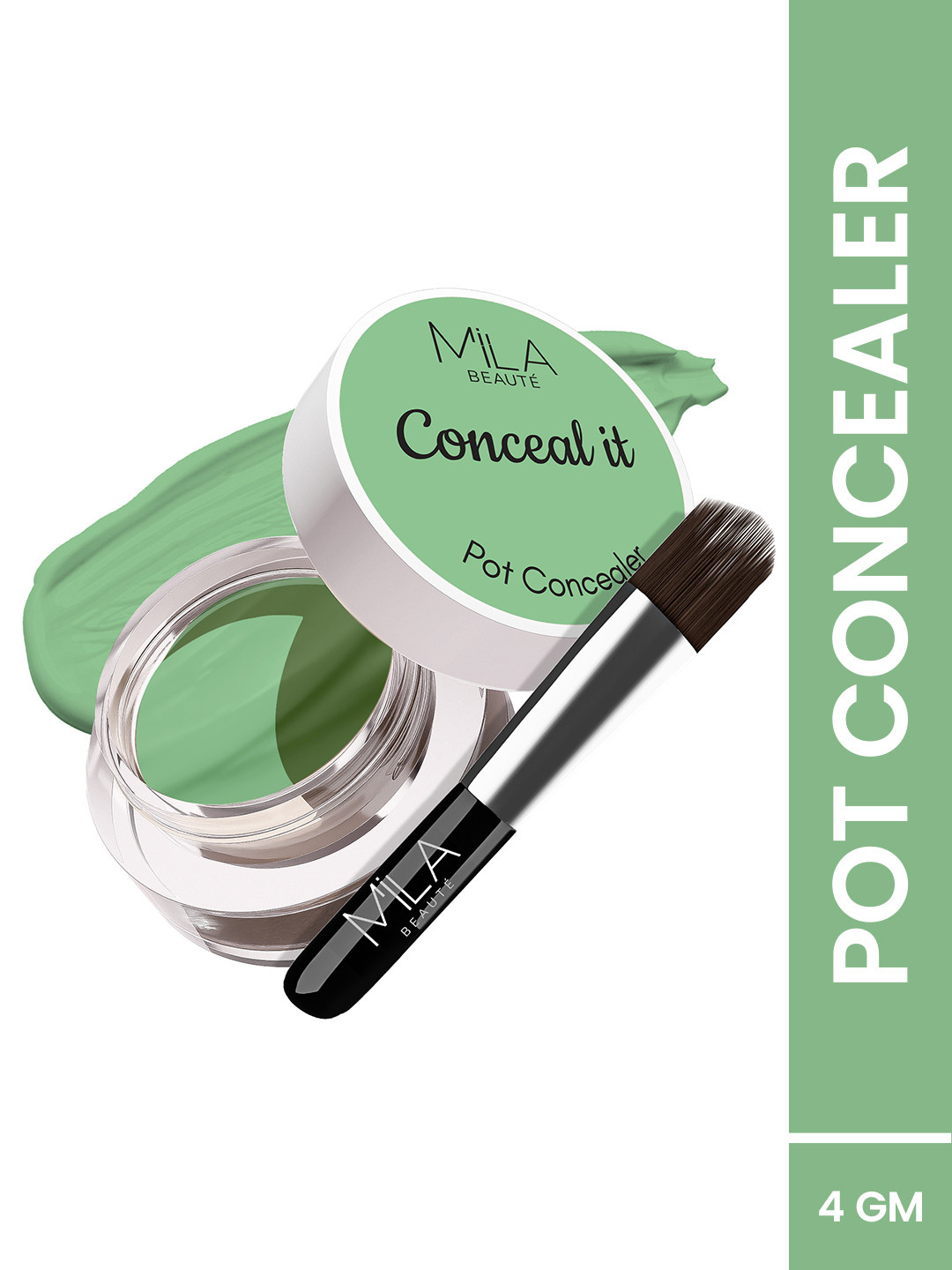 MILA BEAUTE Conceal It Pot Concealer Enriched With SPF 15 & Vitamin E-4g - Green Corrector