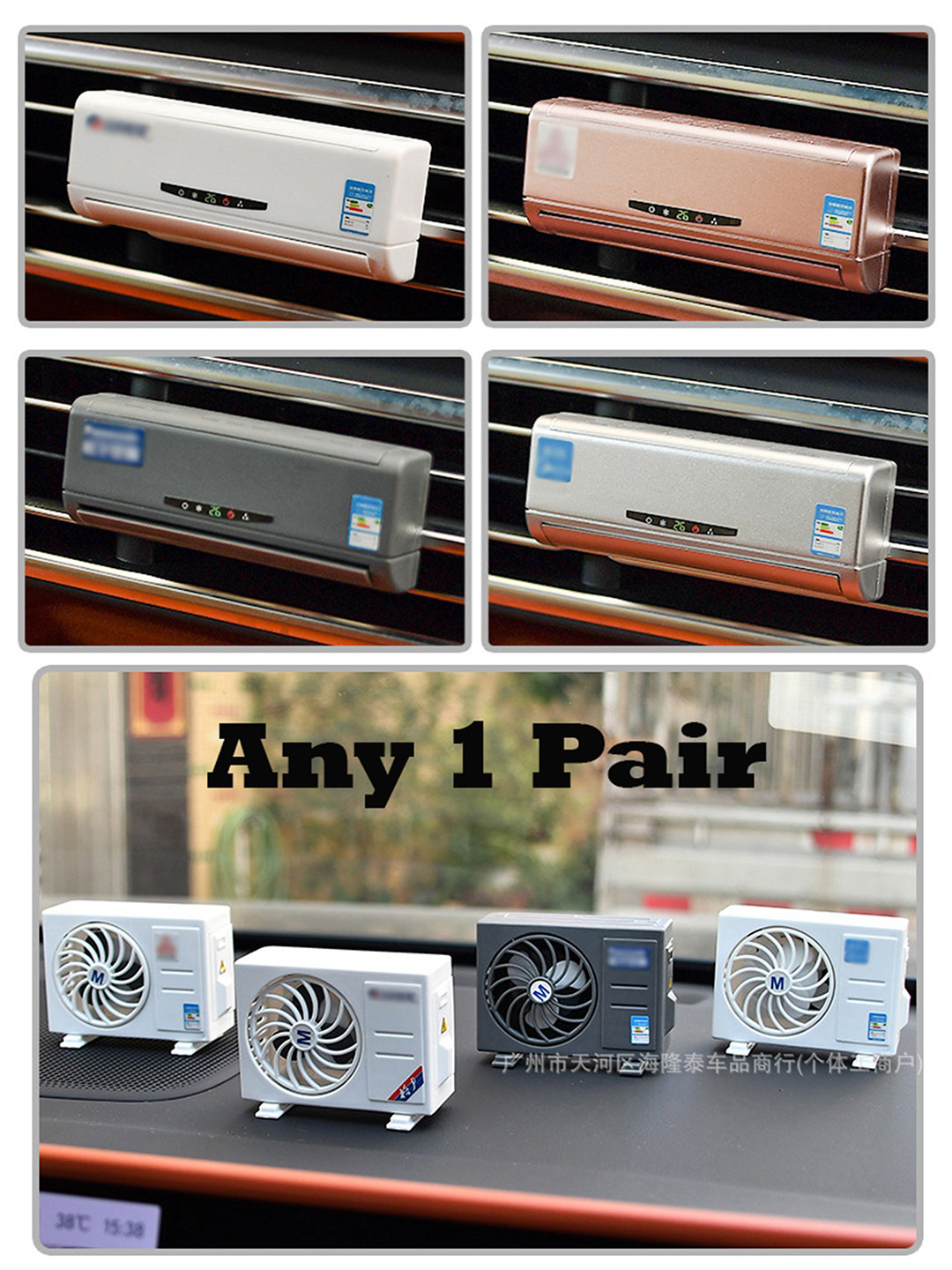 Flenzy AC Design Car Air Freshener Solar Perfume for Dashboard