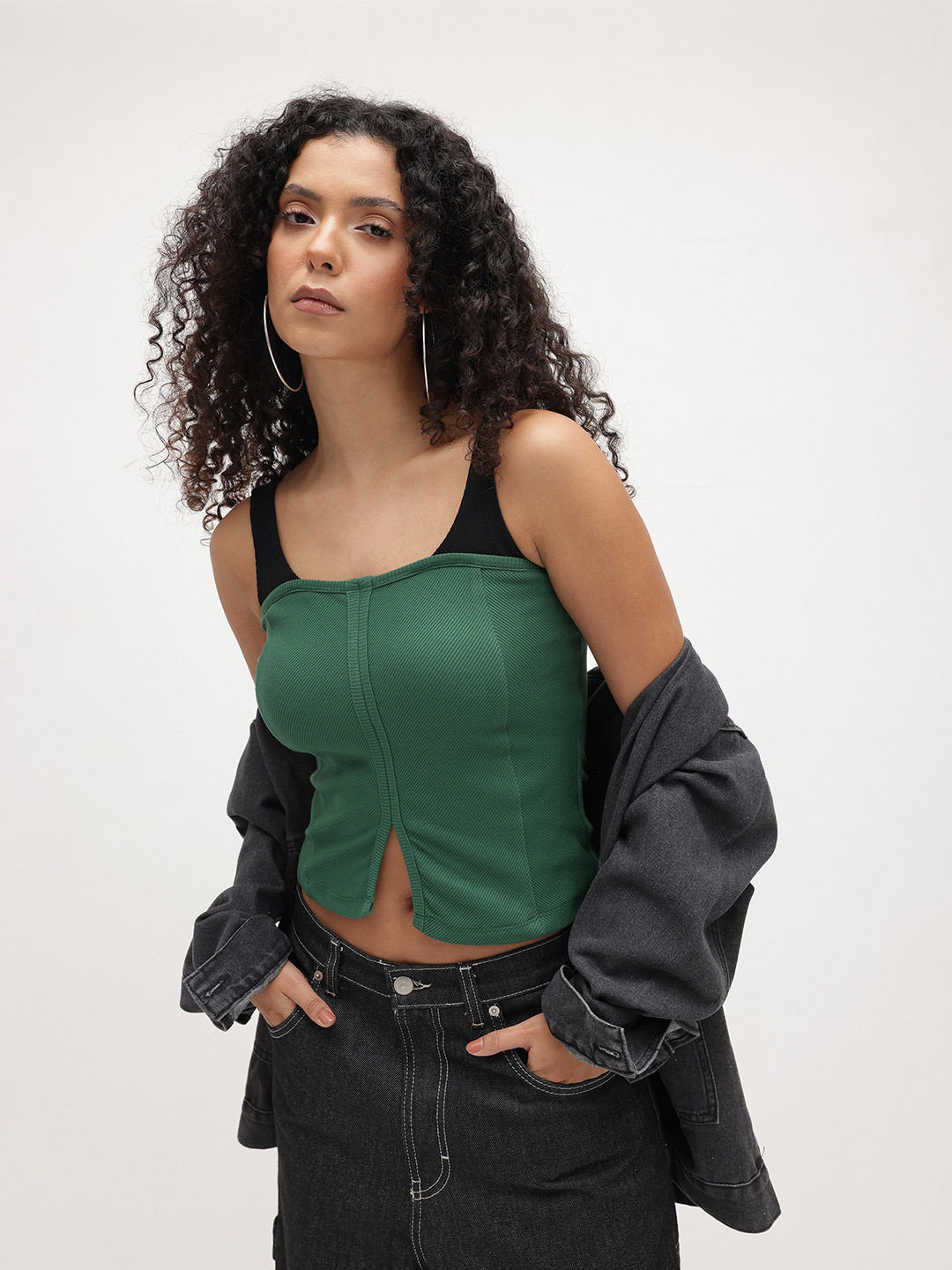 The Roadster Life Co. Ribbed Slit Crop Top