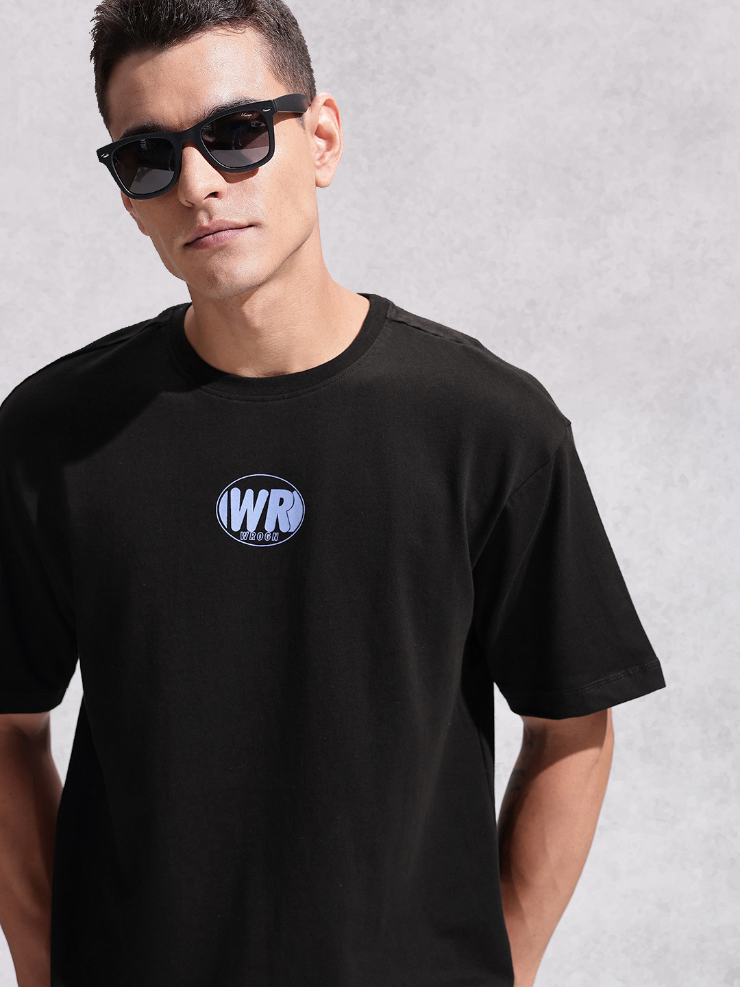 WROGN Oversized Fit Brand Logo Printed Pure Cotton T-shirt