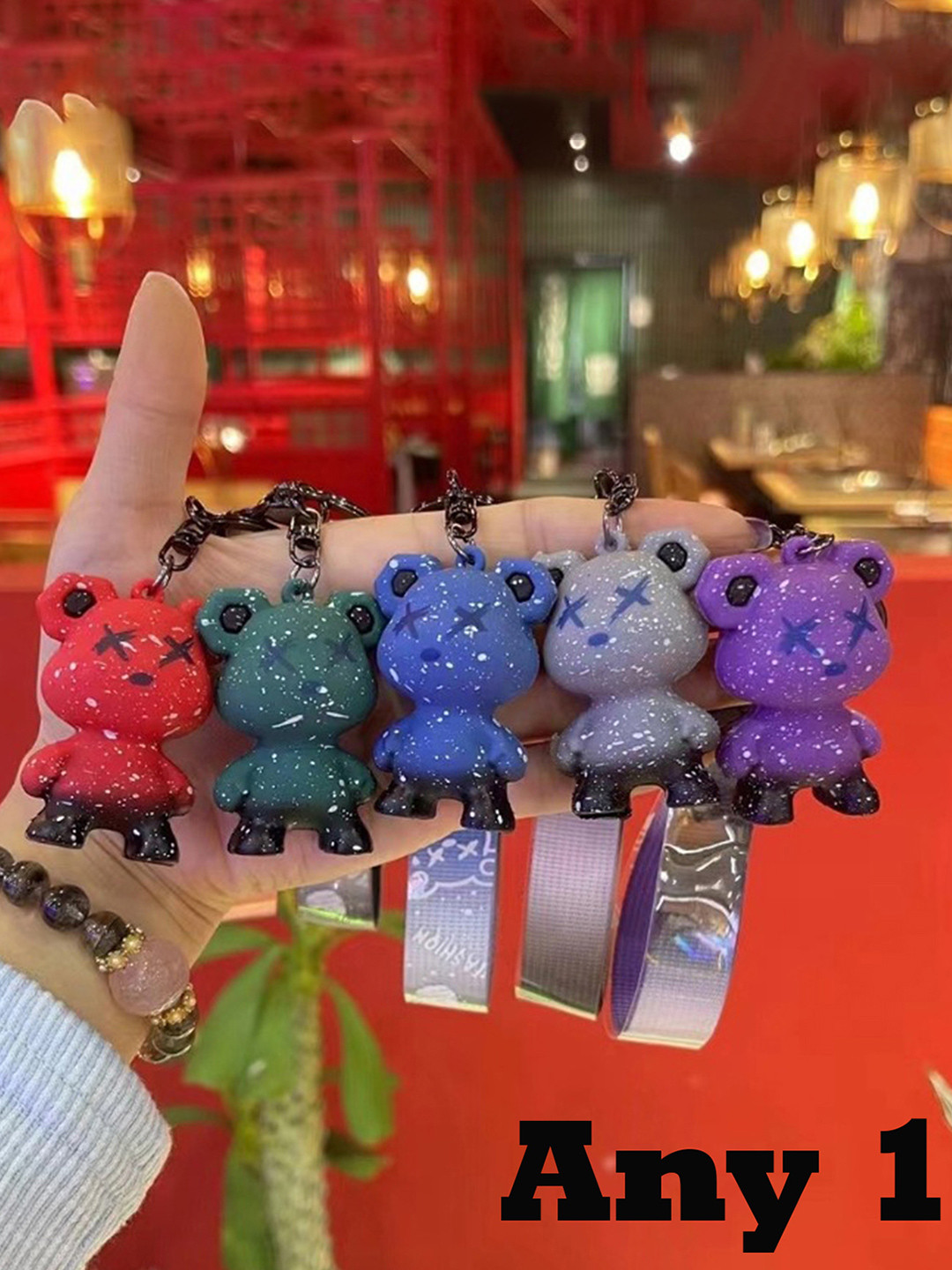 Flenzy 3D Gradient Dragon Bear Shaped Keychain With Belt