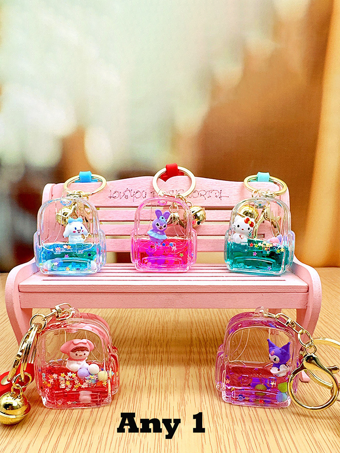 Flenzy Bottle Sanrio doll Keychain With Silicone Belt