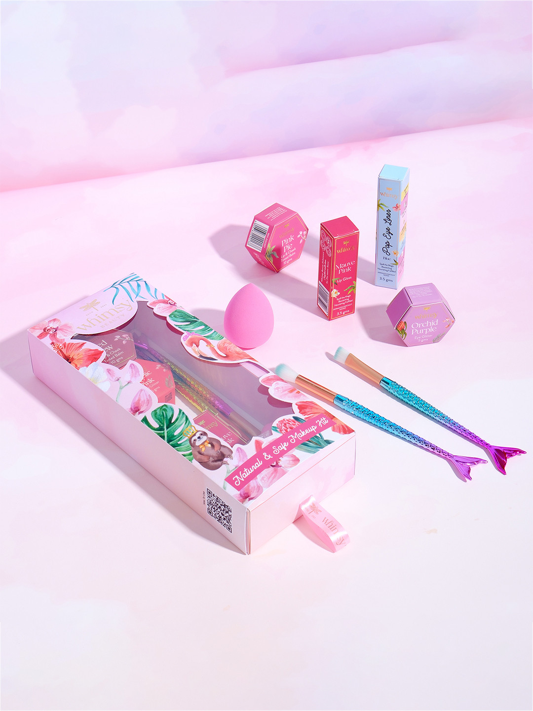 Whimsy Beauty Girls Set Of 7 Safe & Organic Glow Up Beauty Makeup Kit