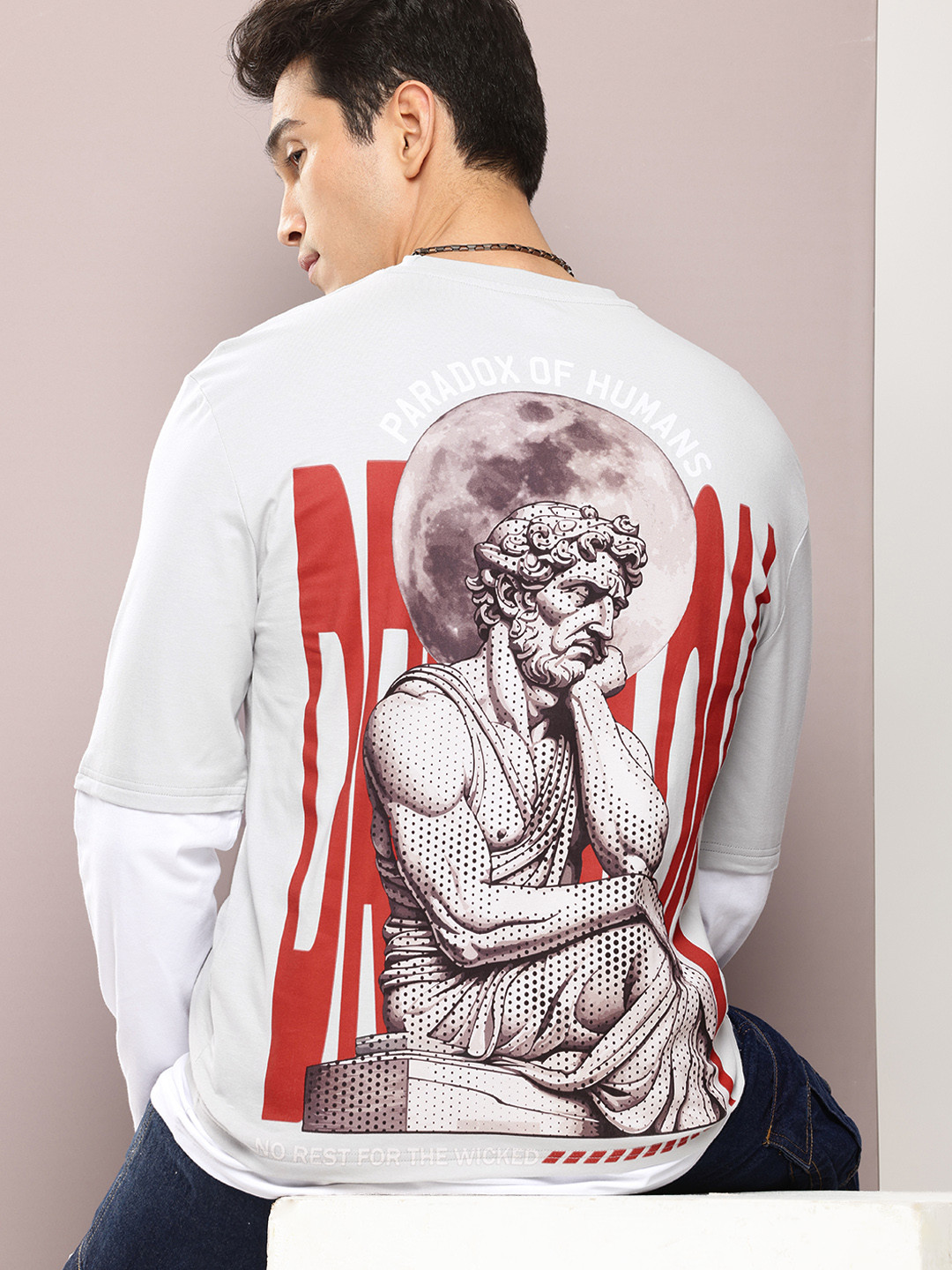 Kook N Keech Graphic Printed Doctor Sleeves Oversized T-shirt