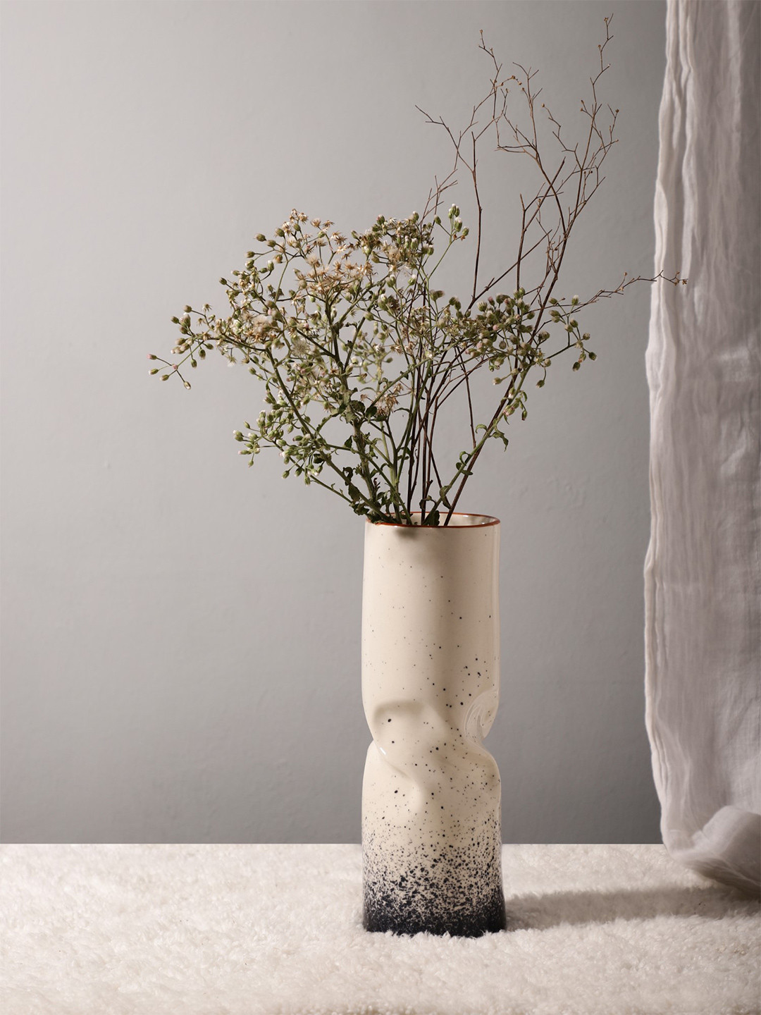 Glimpse Homes Ombre Patterned Twisted Ceramic Vase