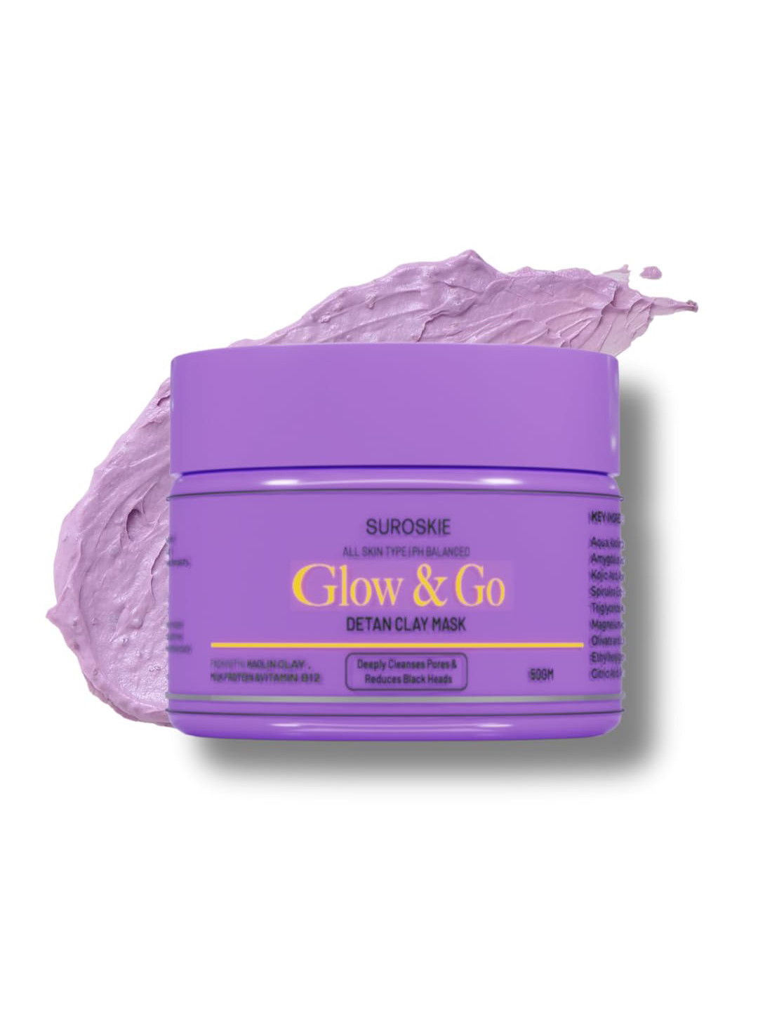 SUROSKIE Glow & Go De-Tan Clay Mask For Tan Removal & Glowing Skin 50g