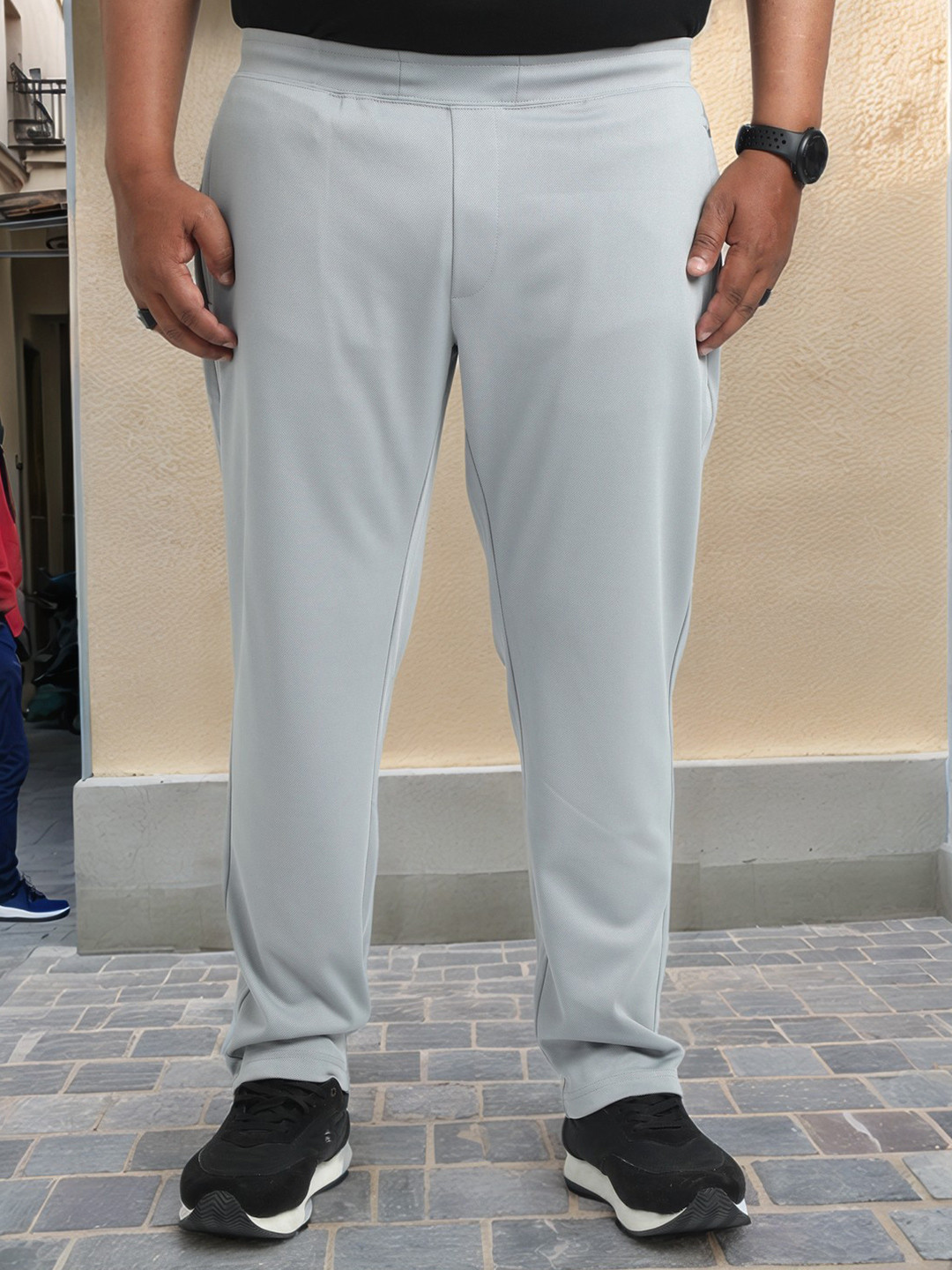 NEVER NEUD Men Slim Fit 4-Way Stretchable Peanut Joggers Trousers