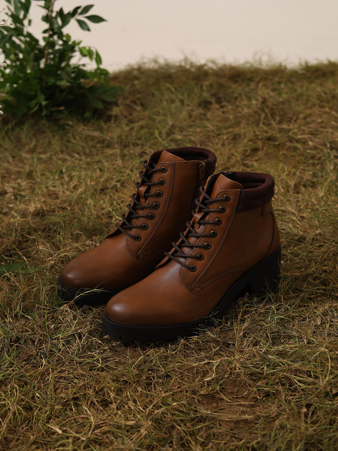 MICHAEL ANGELO Women  Lace-Up Ankle Length Boots