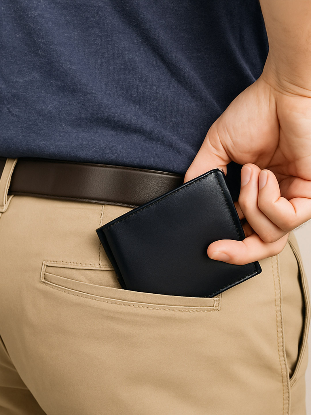 Celtic Men Floral Leather Two Fold Wallet