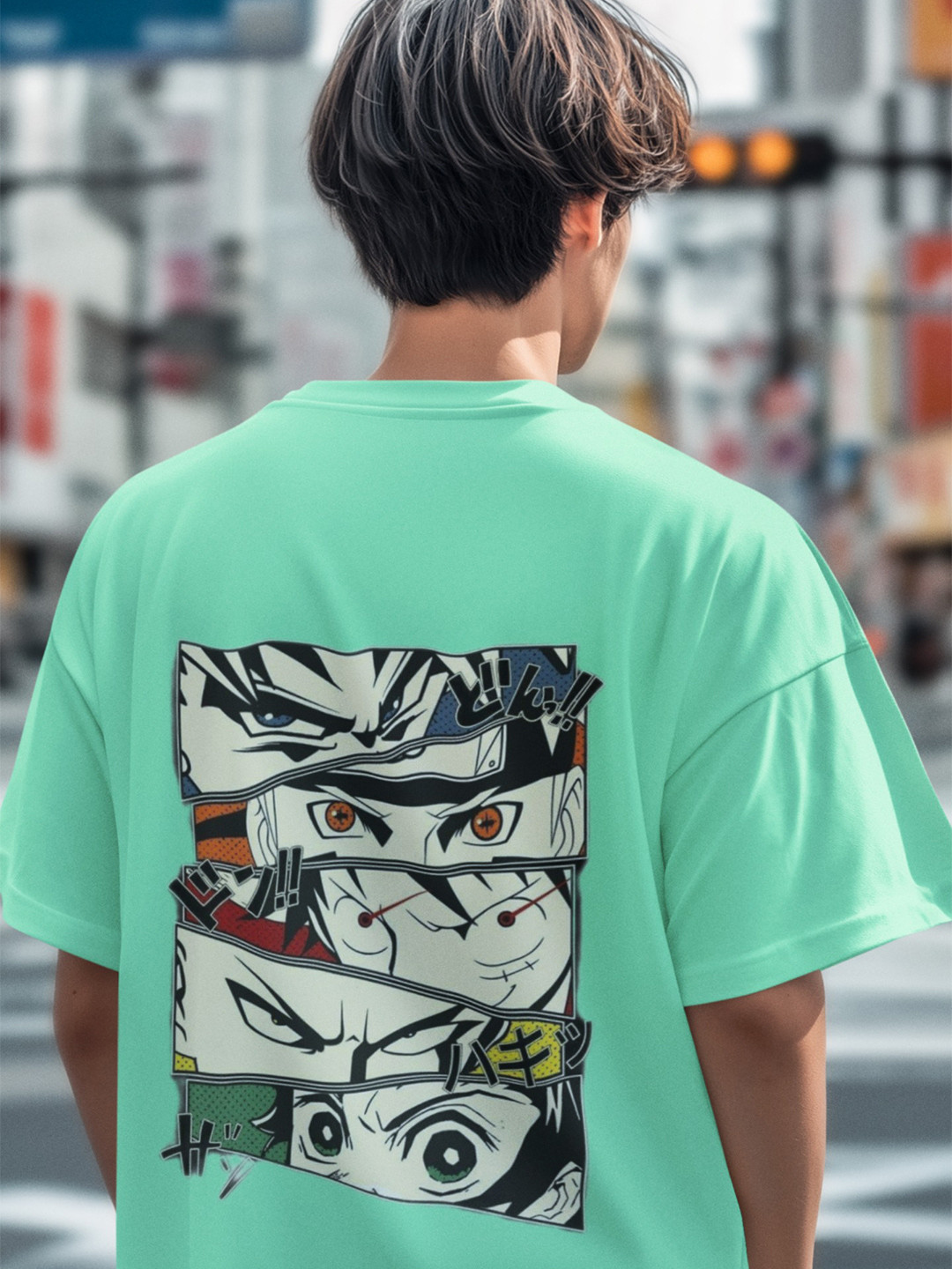 Elibolz Anime Printed Drop-Shoulder Sleeves Bio Finish T-shirt