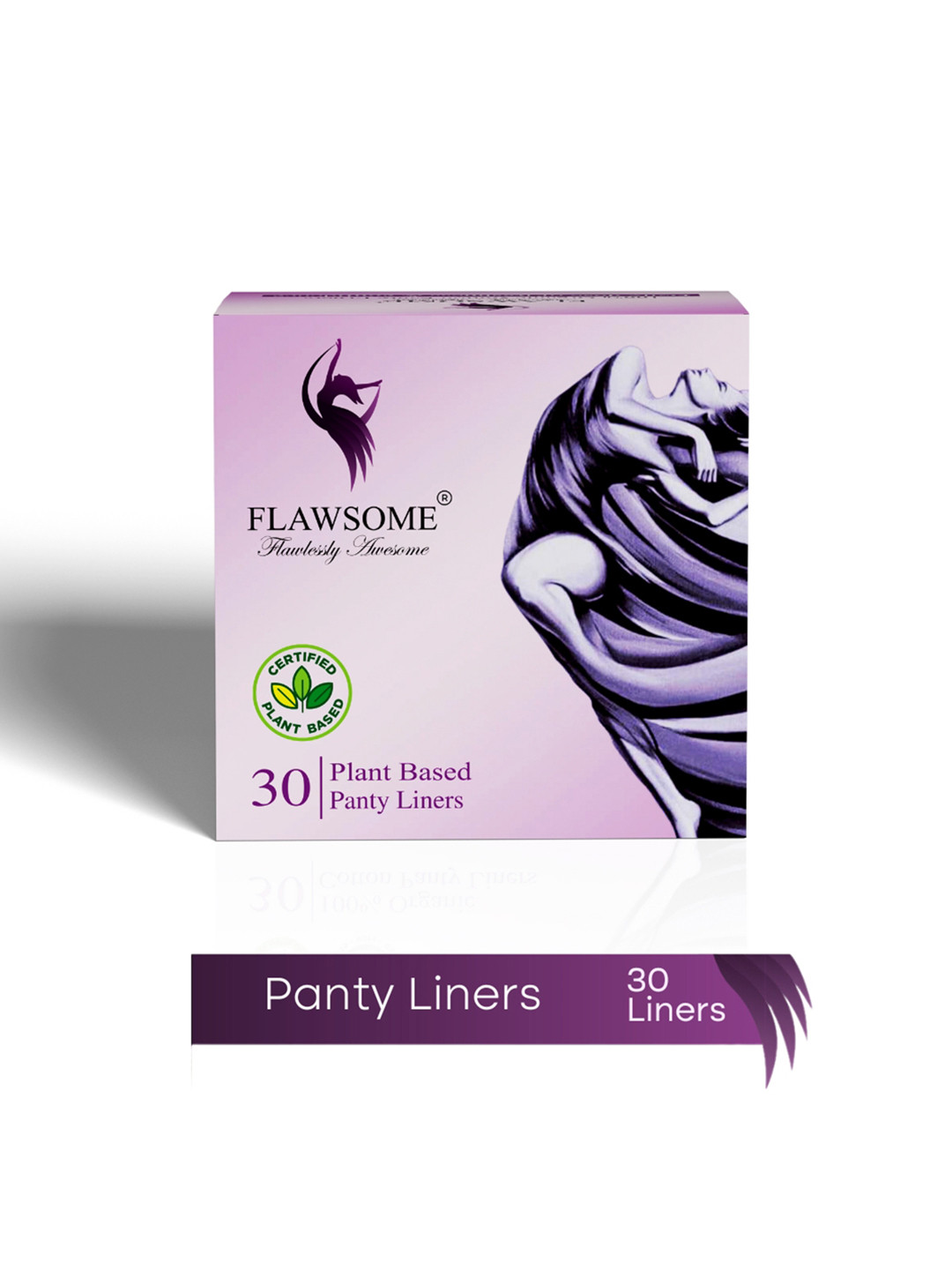 Flawsome Plant Based Leakage Proof Panty Liners - 30-Pcs
