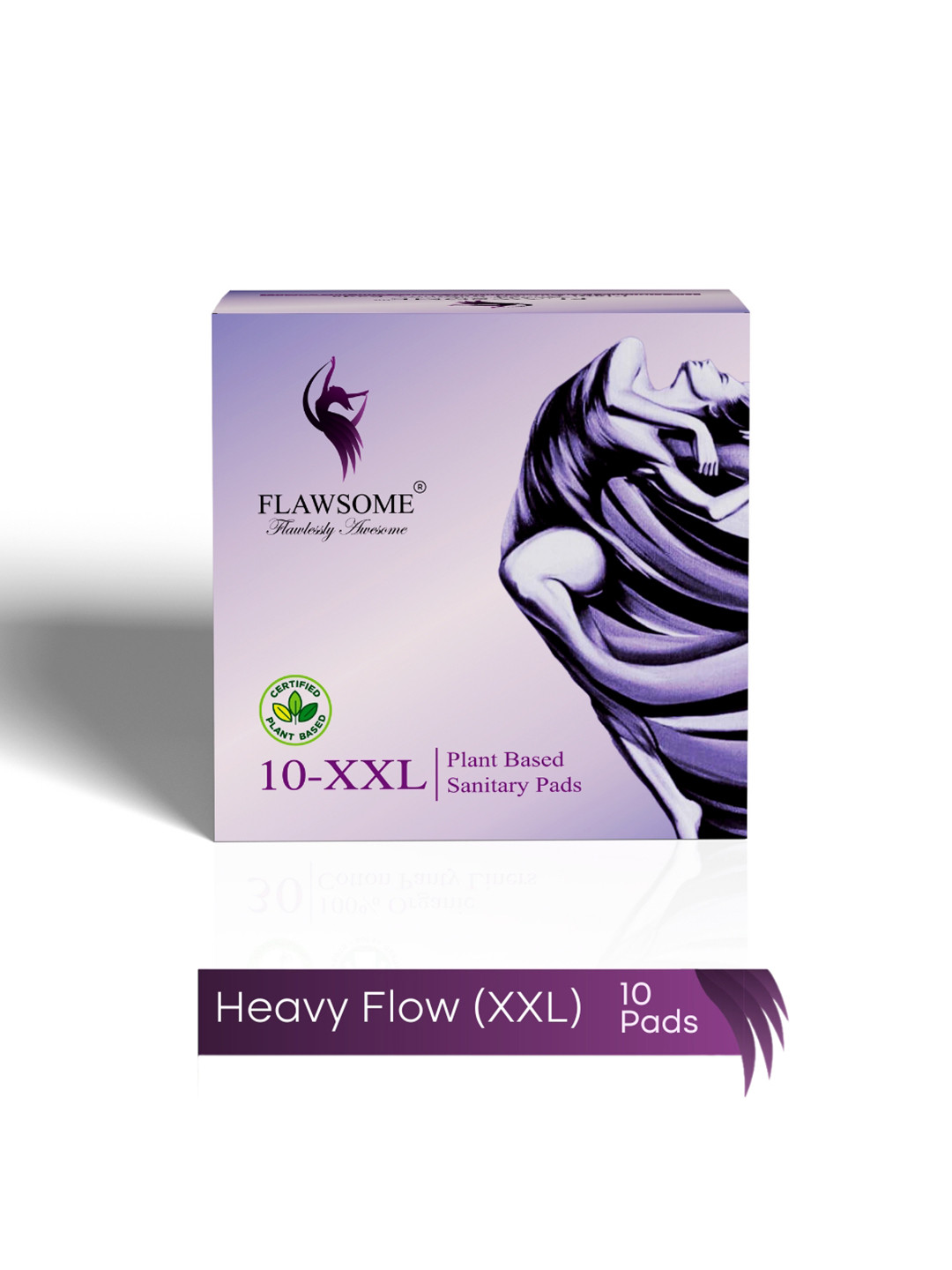 Flawsome Plant Based Rash-Free Sanitary Pads - XL - 10-Pcs
