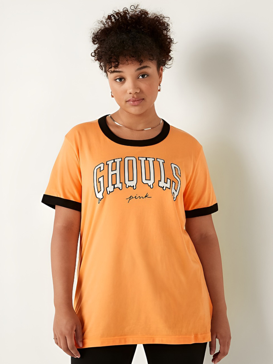 Victoria's Secret PINK Cotton Short Sleeve Campus Ringer T-Shirt