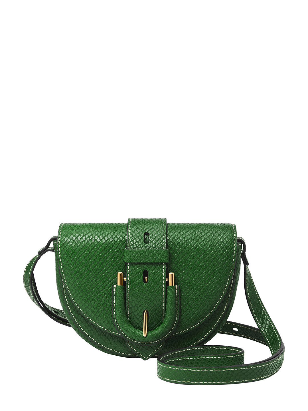 Fossil Printed Leather Half Moon Sling Bag with Tasselled
