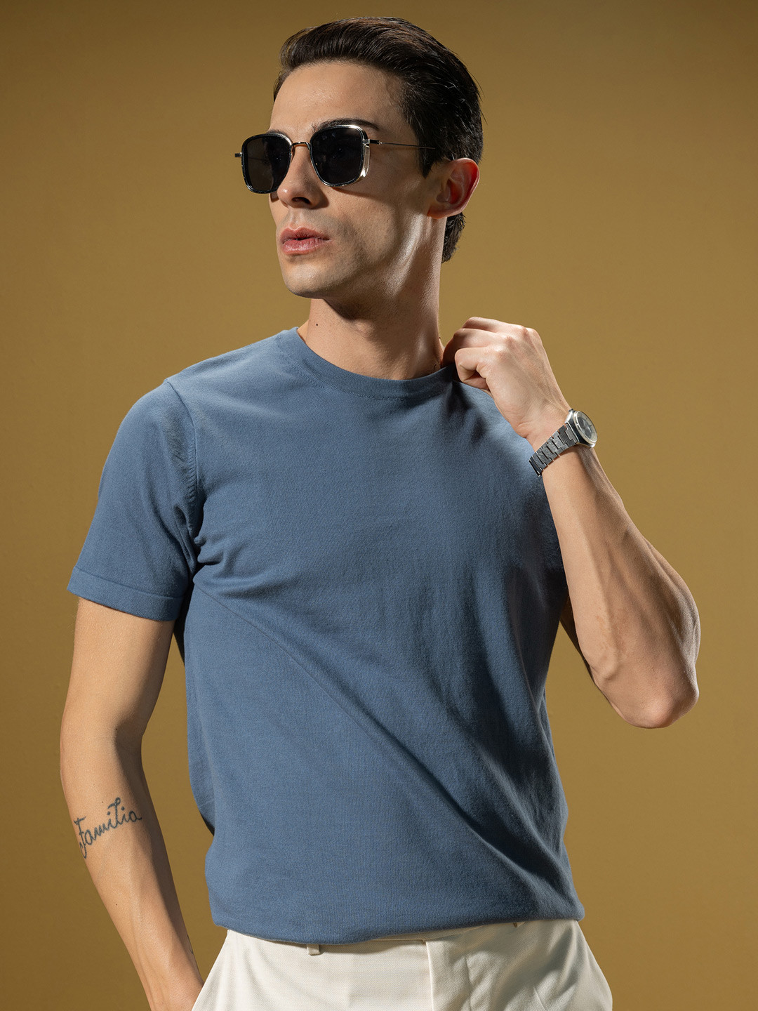 DaMENSCH Men Ultra Soft Slim-Fit Durable with Fade-Proof Colours InfiKnit T-Shirts