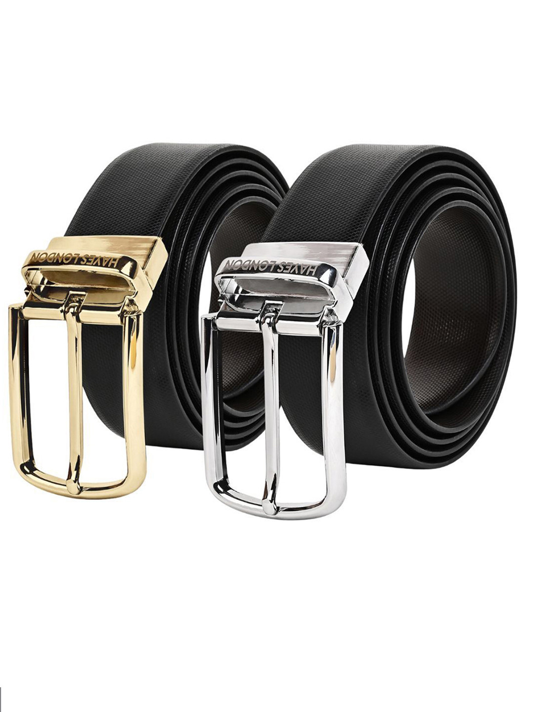 Hayes London Men Leather Belts Combo Pack Of 2 Genuine Premium Reversible Formal Belt