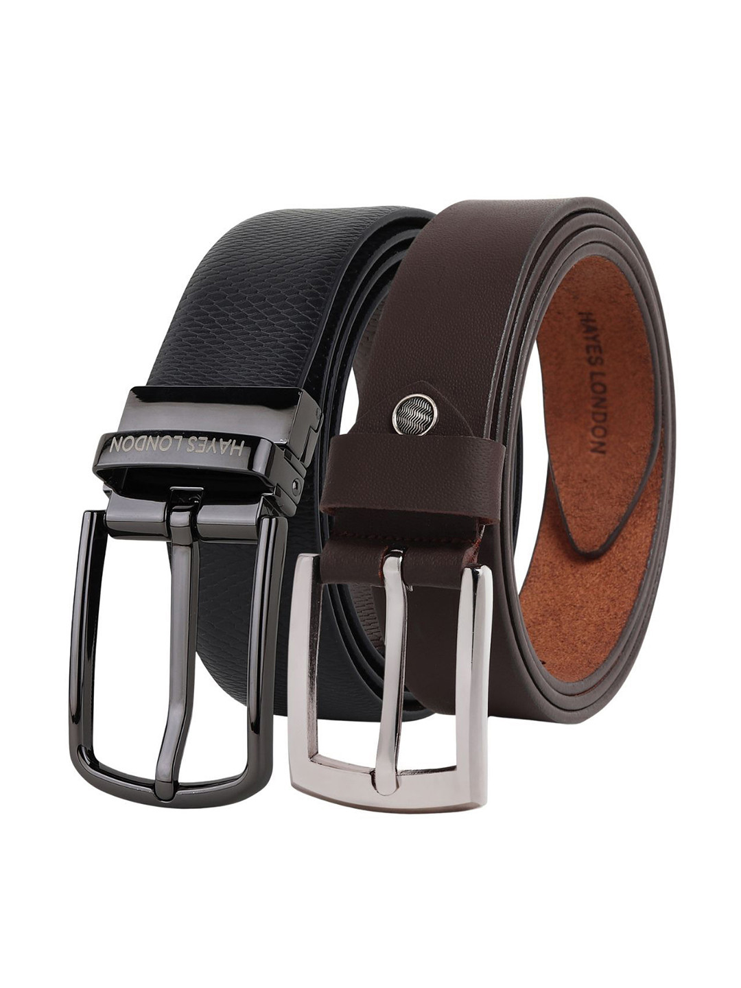 Hayes London Men Formal Belts Combo Pack of 2 Premium Genuine Leather Belt