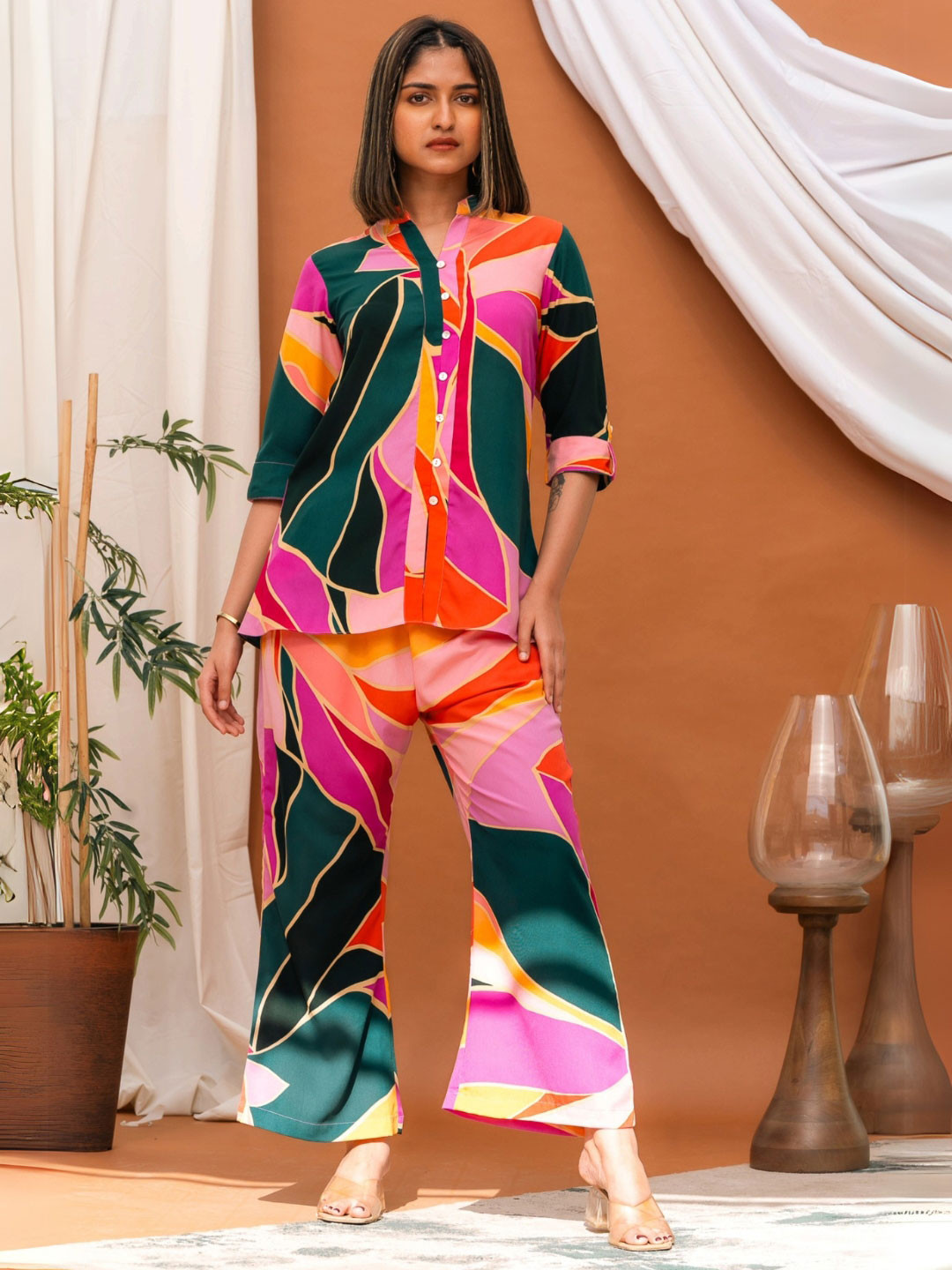 Svamsa Printed Shirt With Trouser Co-Ords