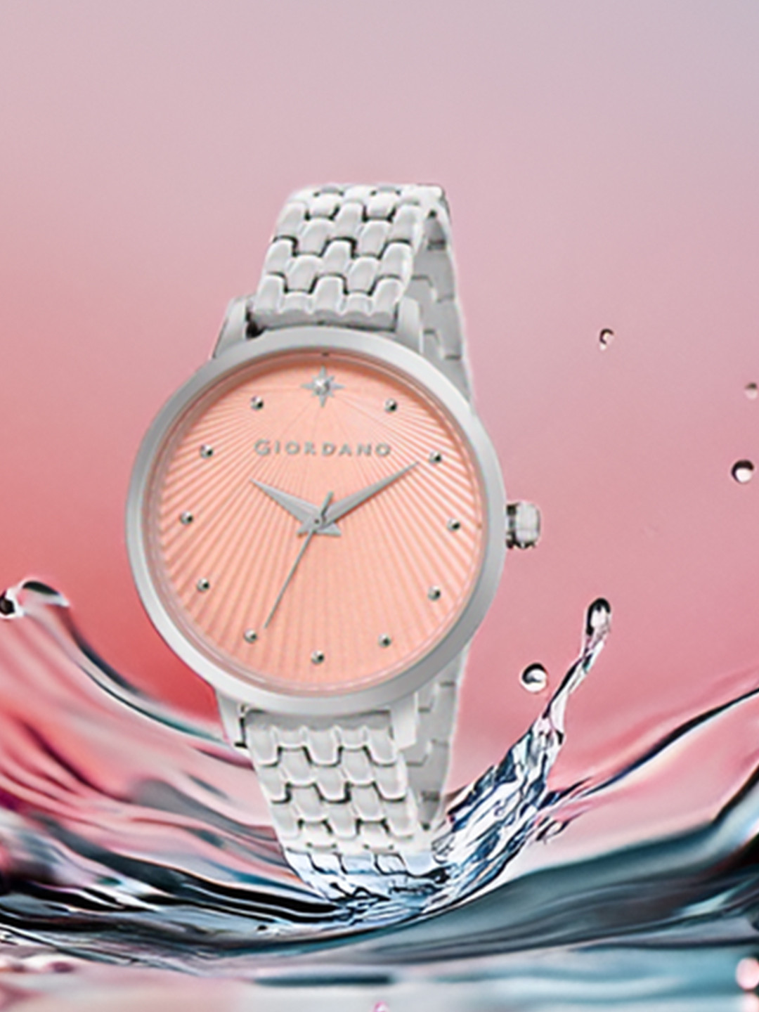 GIORDANO Women Dial & Stainless Steel Straps Water Resistant Analogue Watch GD-4210-11