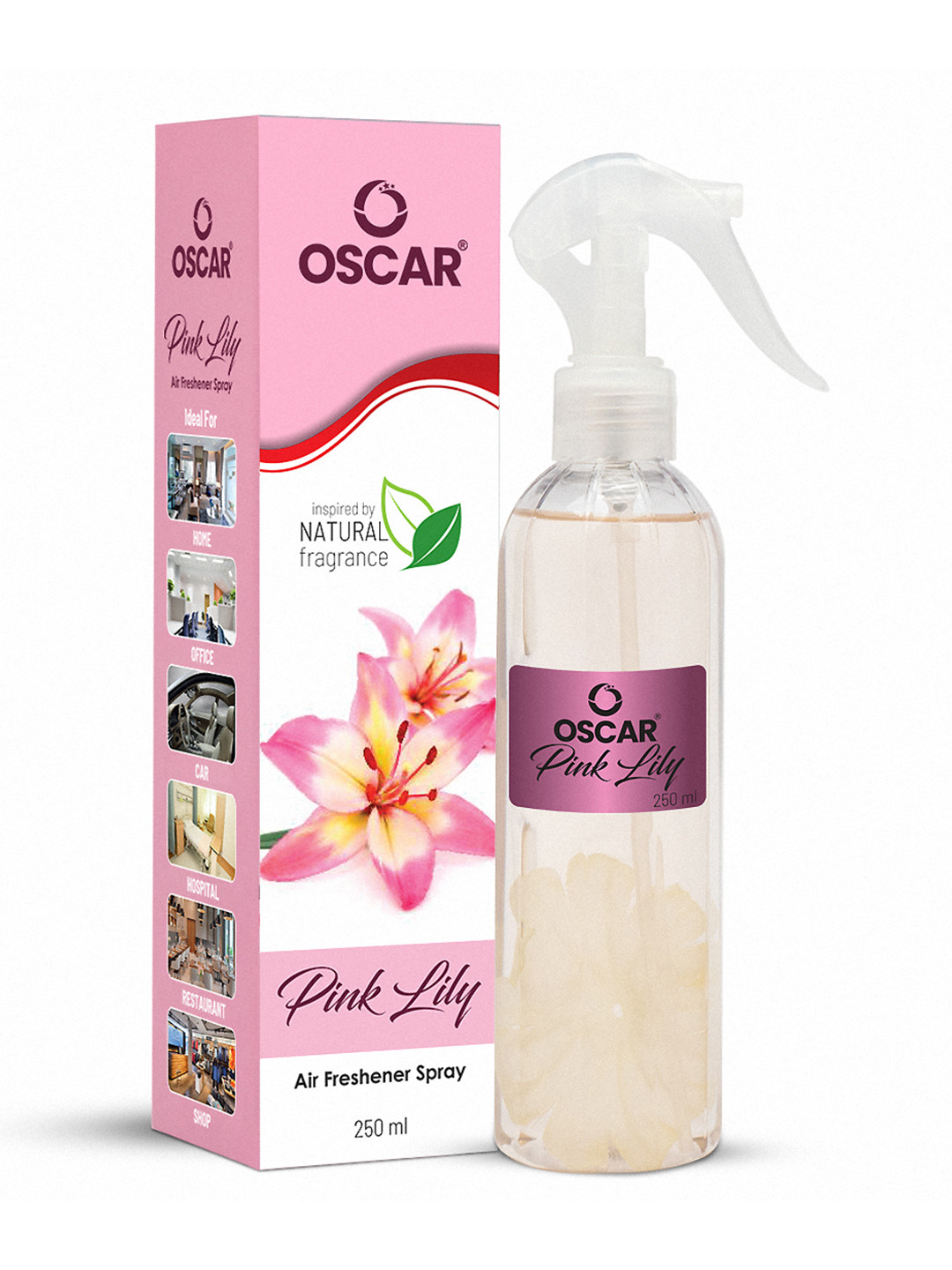 Oscar Pink Lily Room Air Freshener with Long Lasting Mood Freshing Fragrance, 250ml