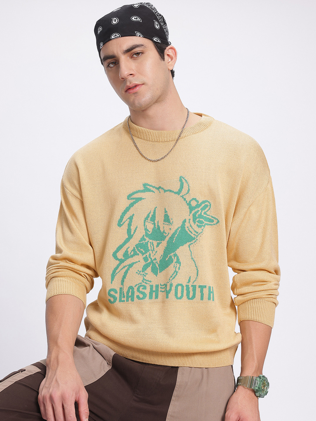 glitchez Knits Graphic Oversized Pullover